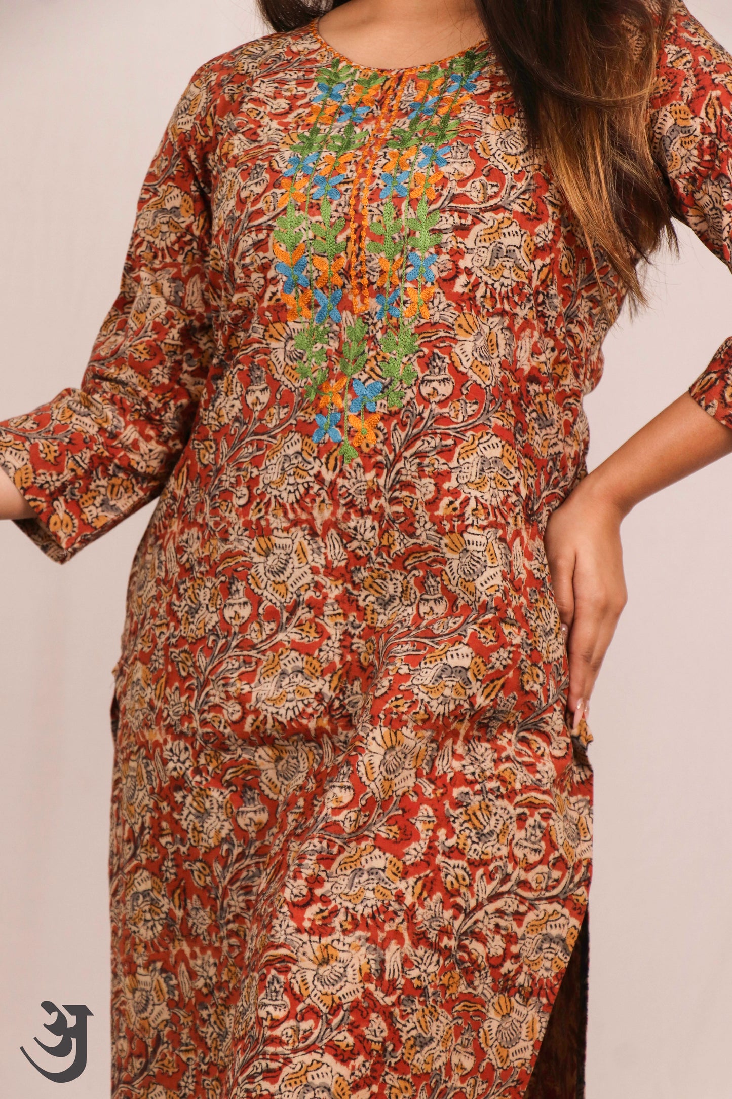 Orange Kalamkari Kurti