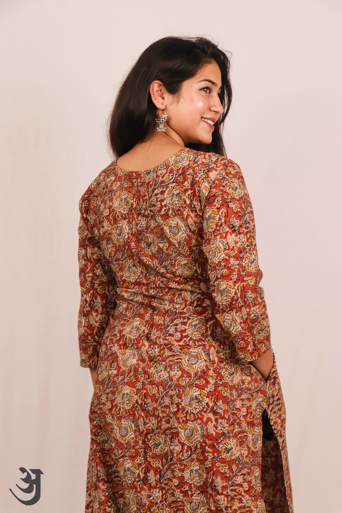 Orange Kalamkari Kurti