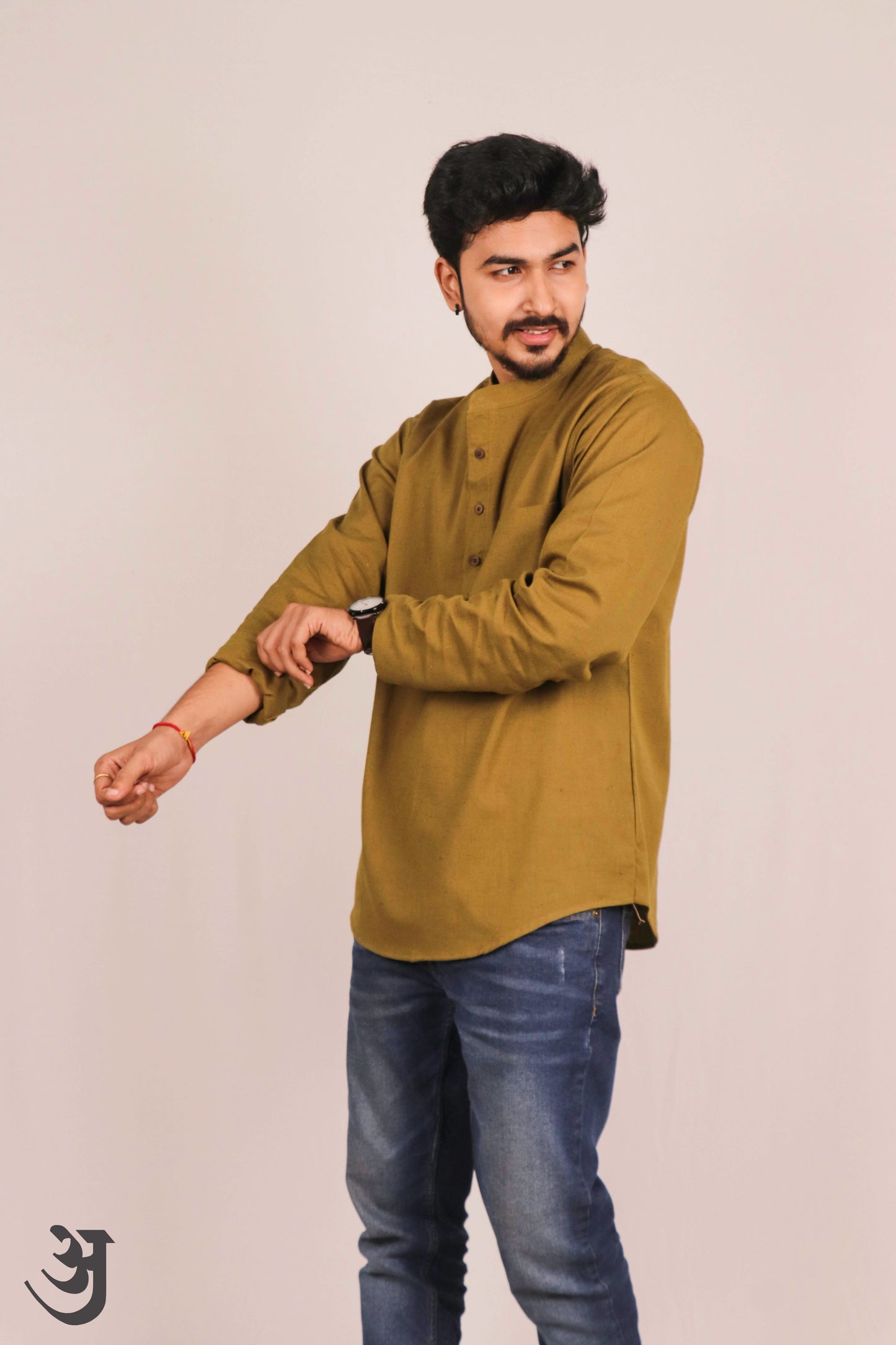 Sap Green Short Kurta