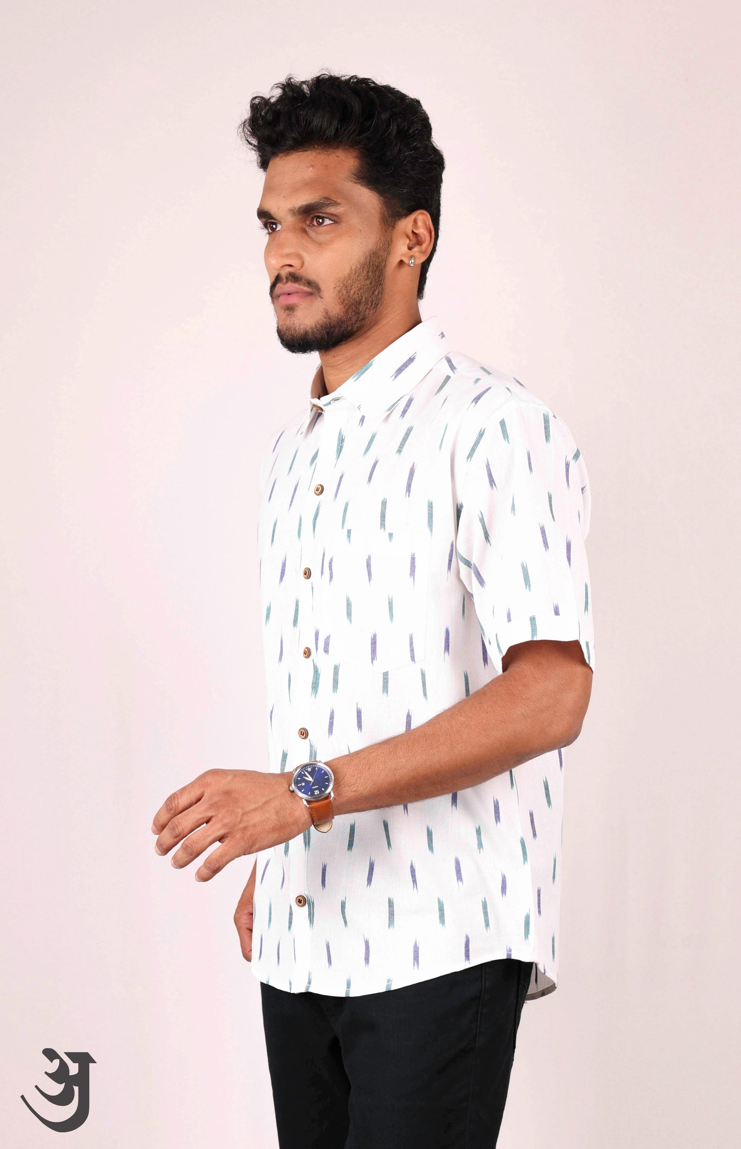 White Ikat Shirt