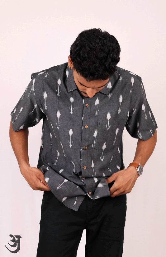 Dark Grey Ikat Shirt