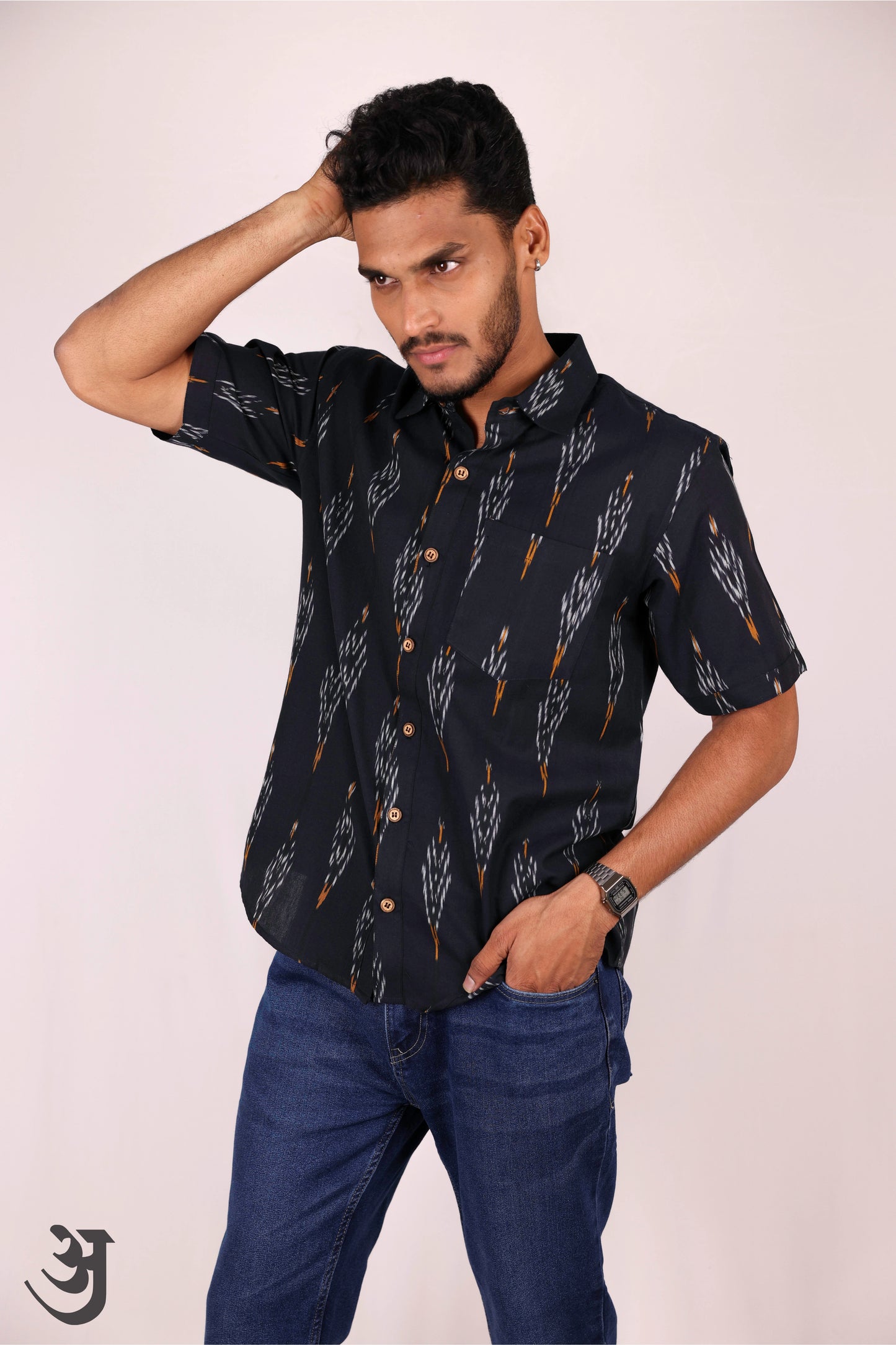 Black Ikat Shirt