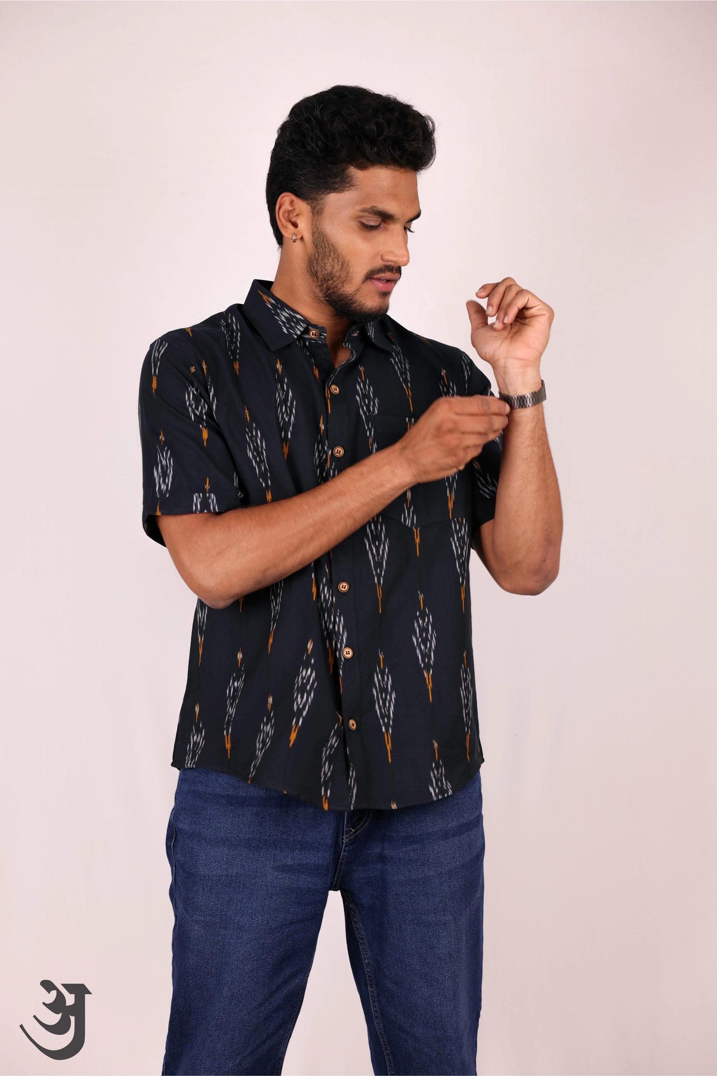 Black Ikat Shirt