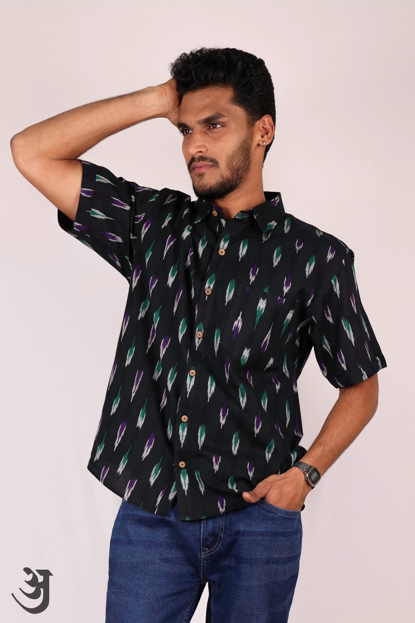 Black Ikat Shirt