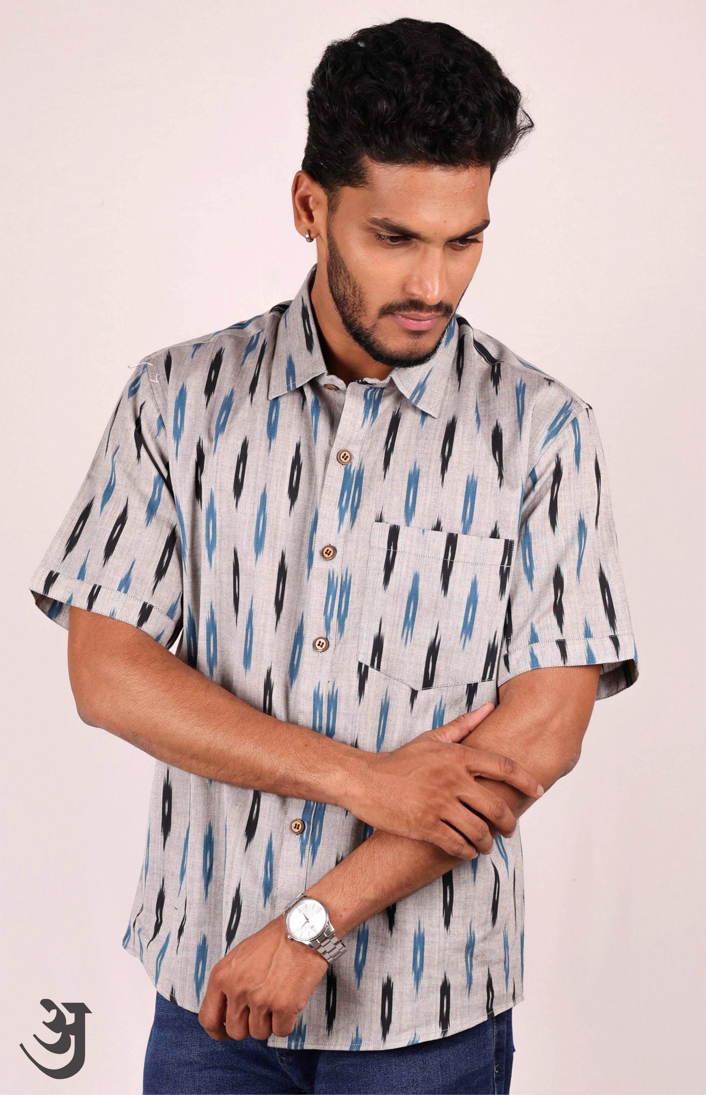 Grey Ikat Shirt