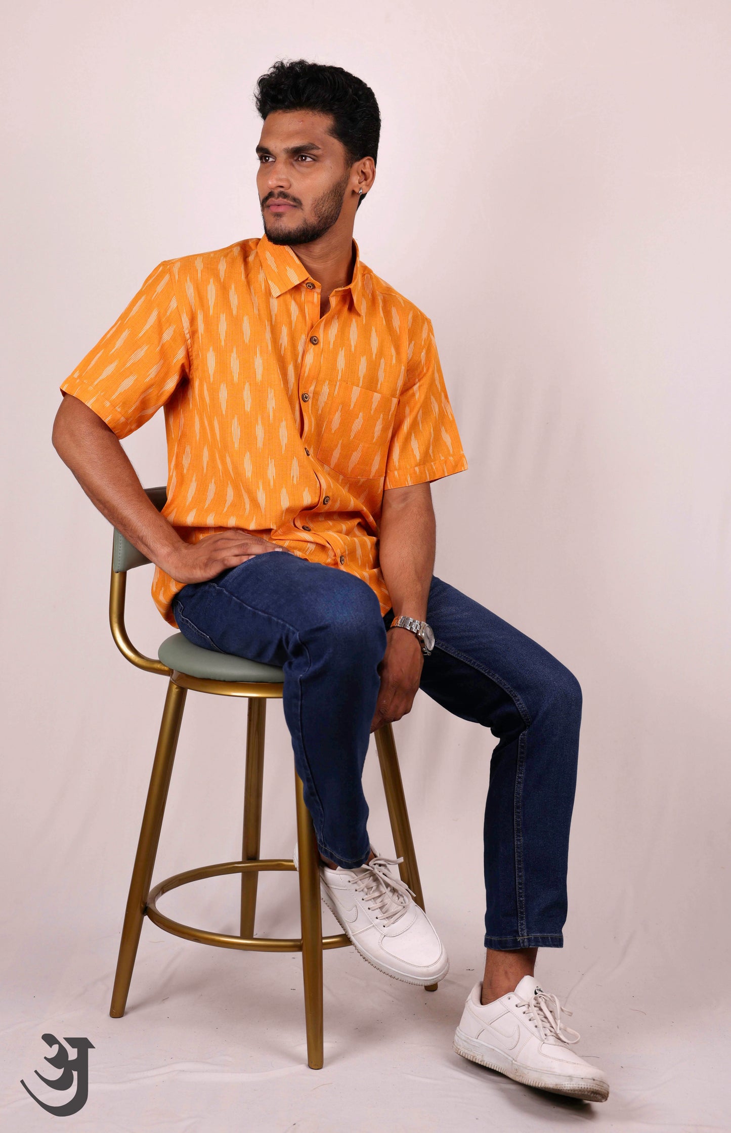 Orange Ikat Shirt