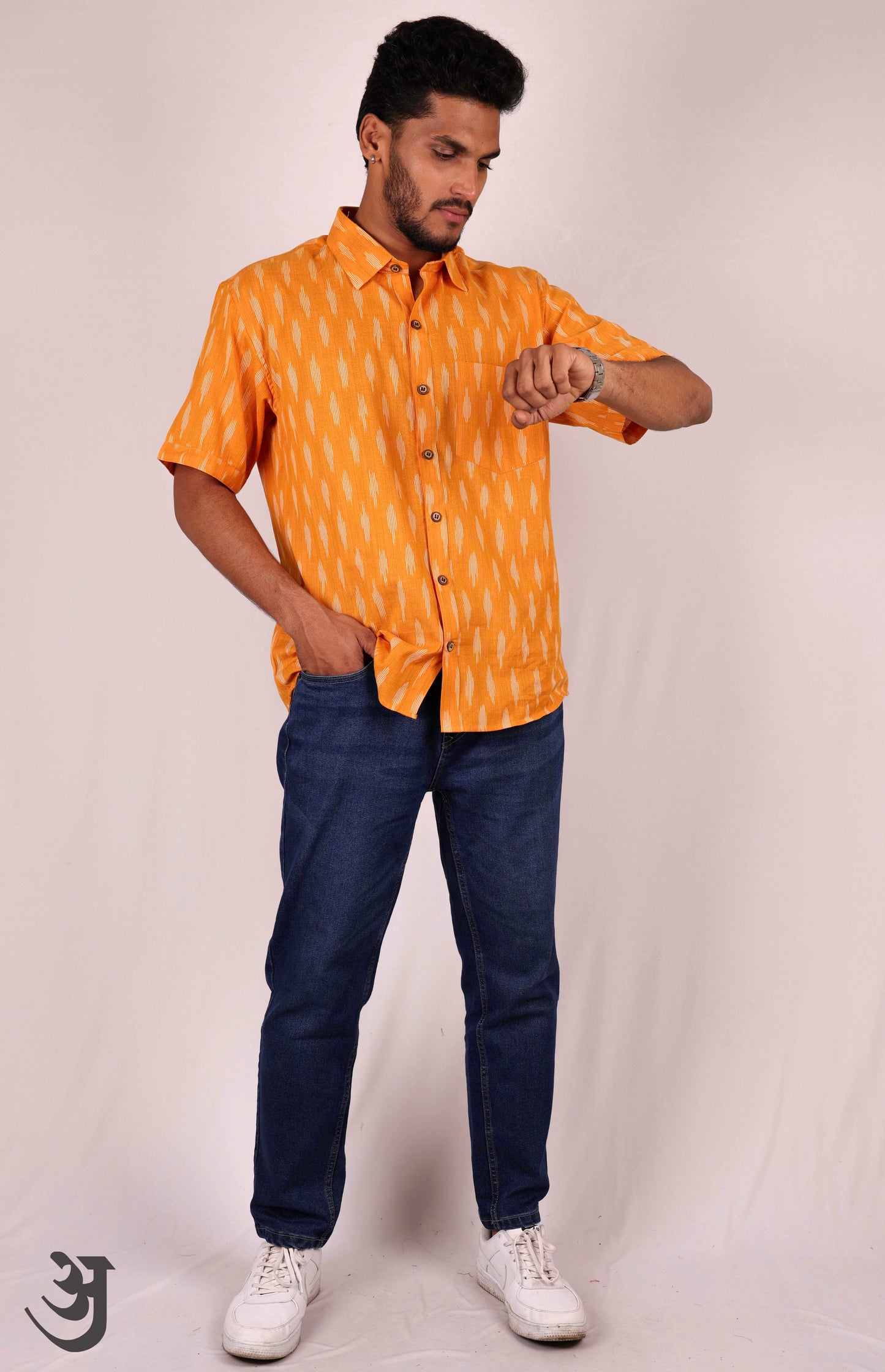 Orange Ikat Shirt