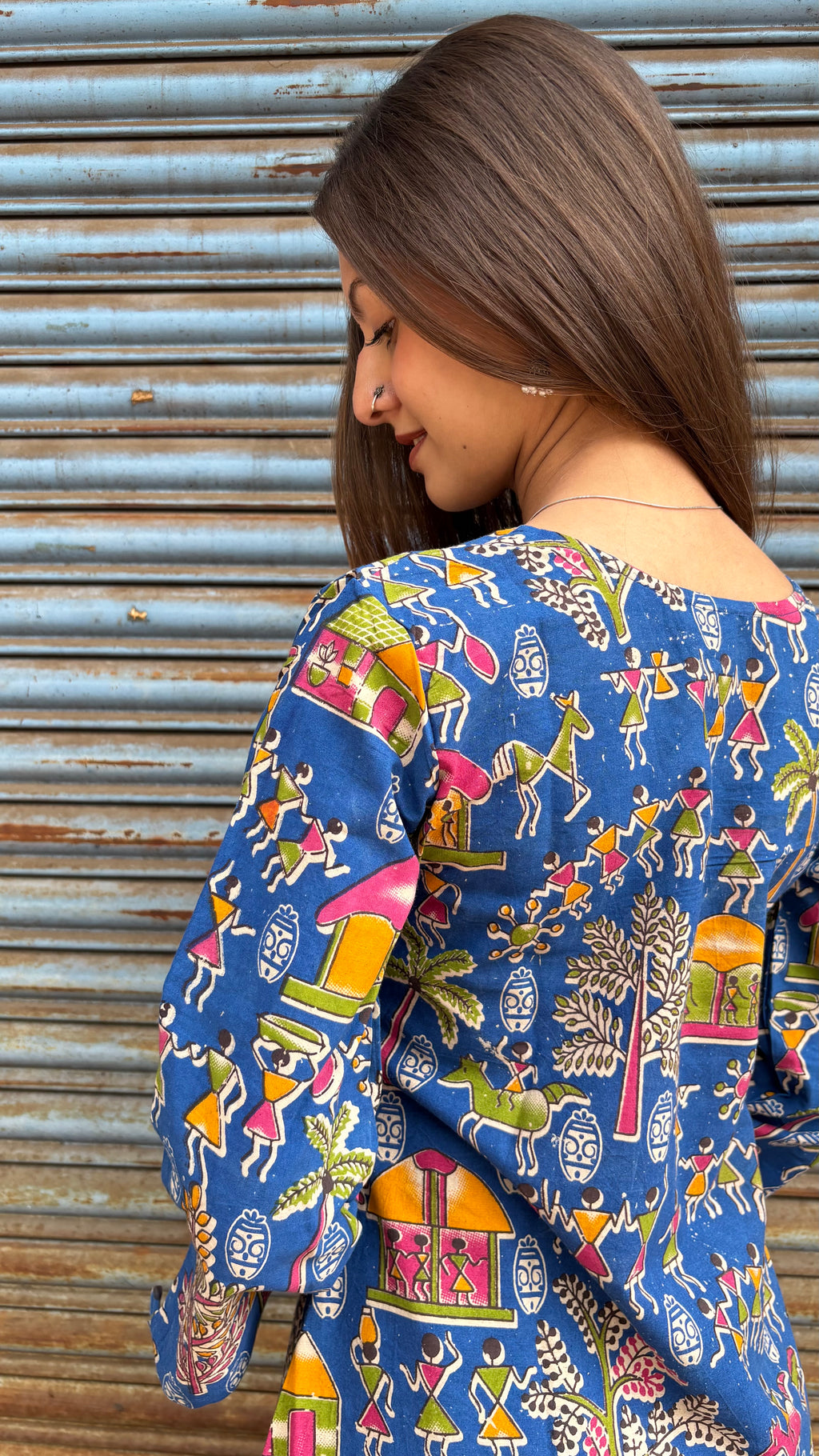 Blue Kalamkari Kurti