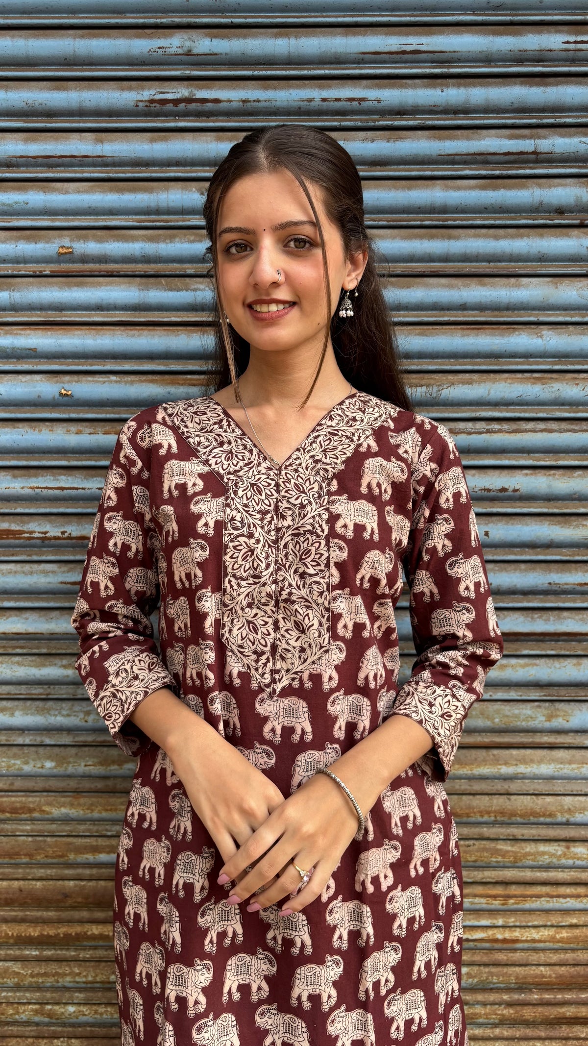 Brown kalamkari Kurti