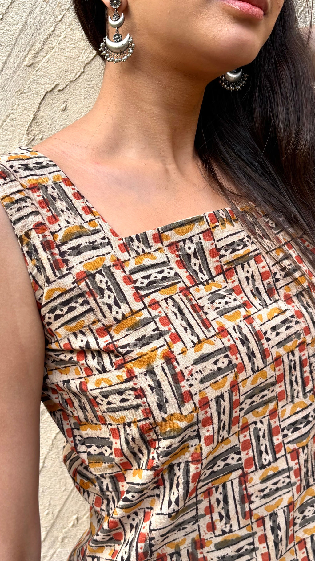 COMBO OF 3 KALAMKARI LONG KURTI (with Sling bag)