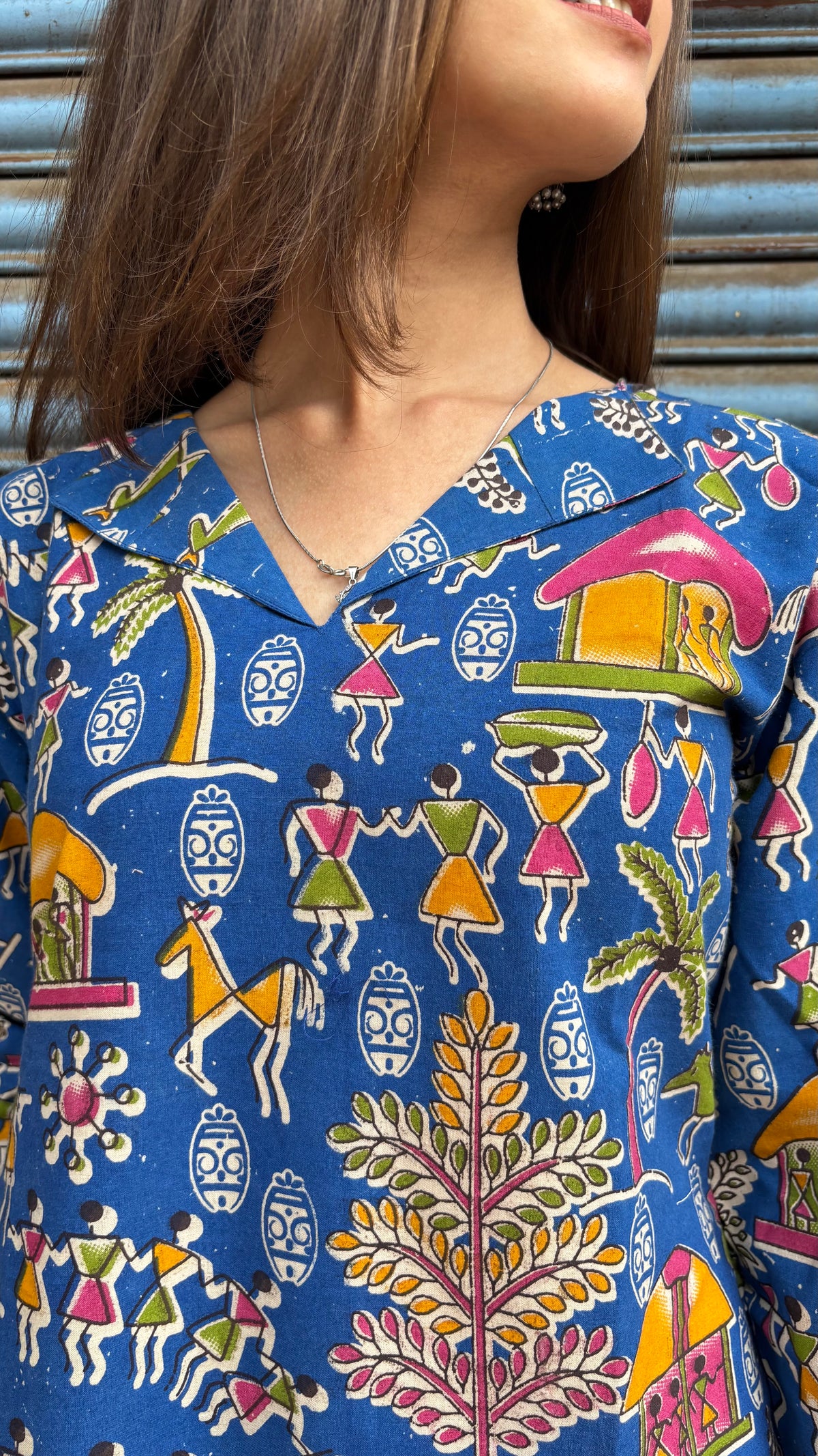 Blue Kalamkari Kurti