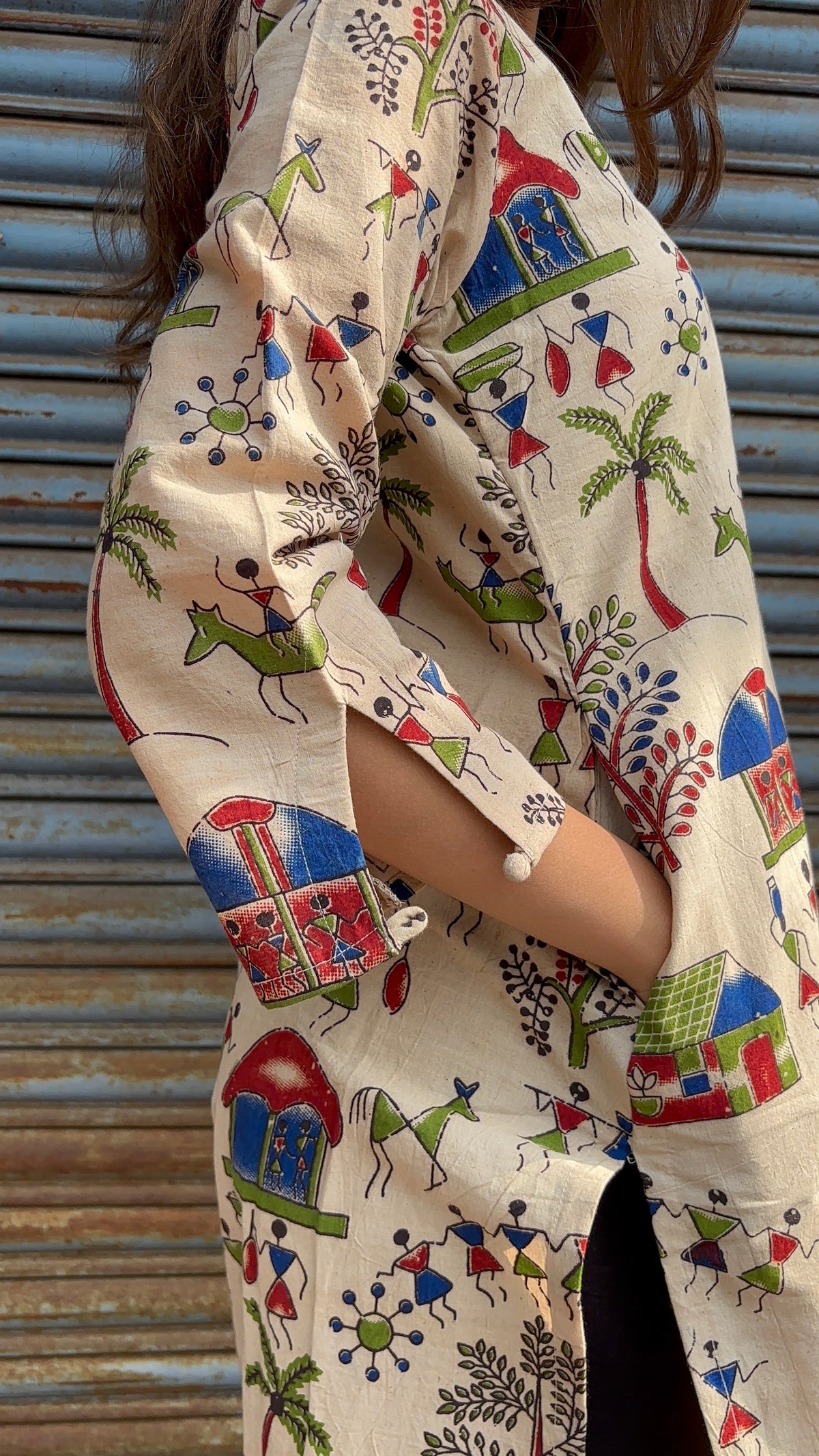 Cream Kalamkari Kurti
