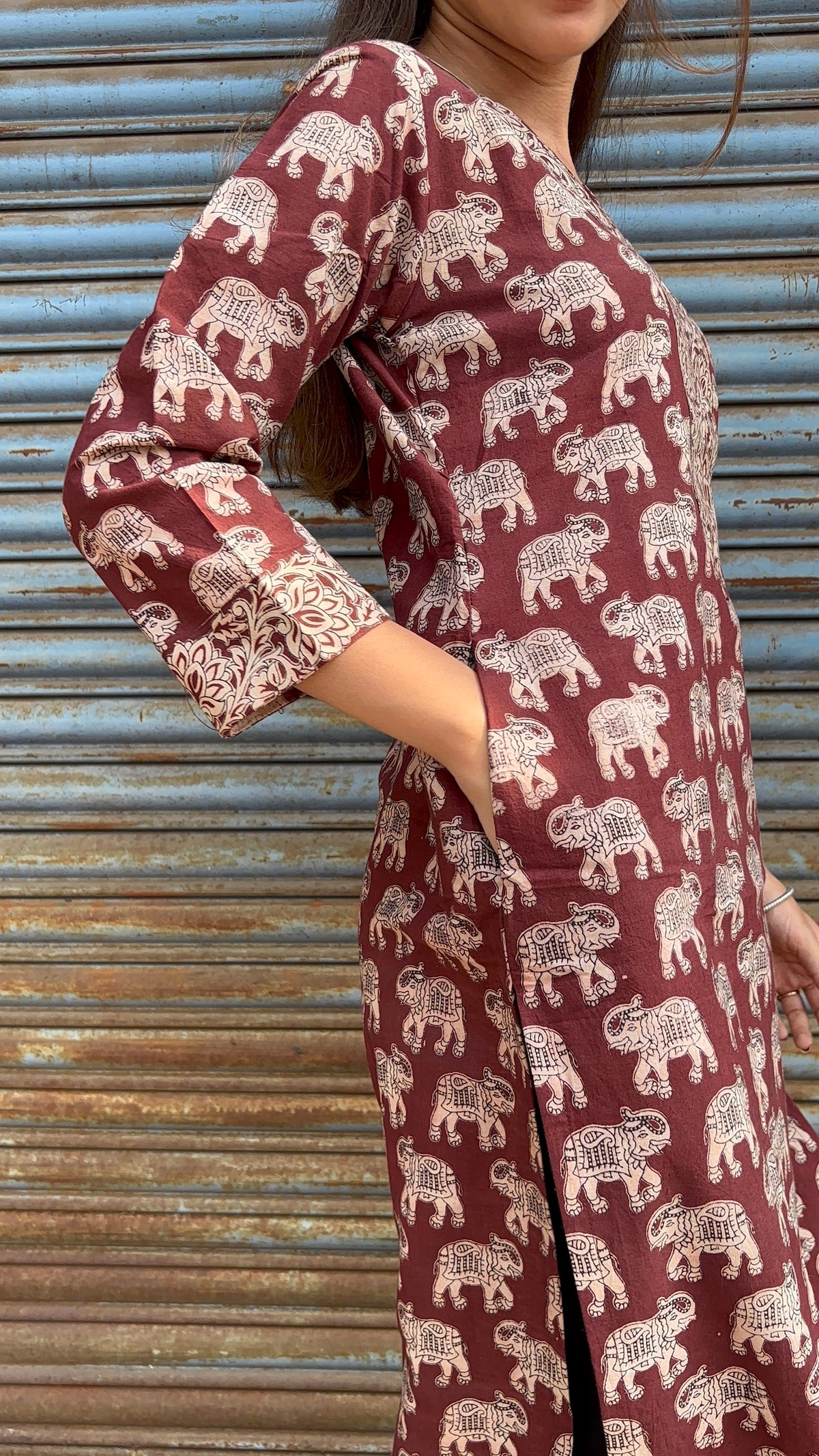 Brown kalamkari Kurti