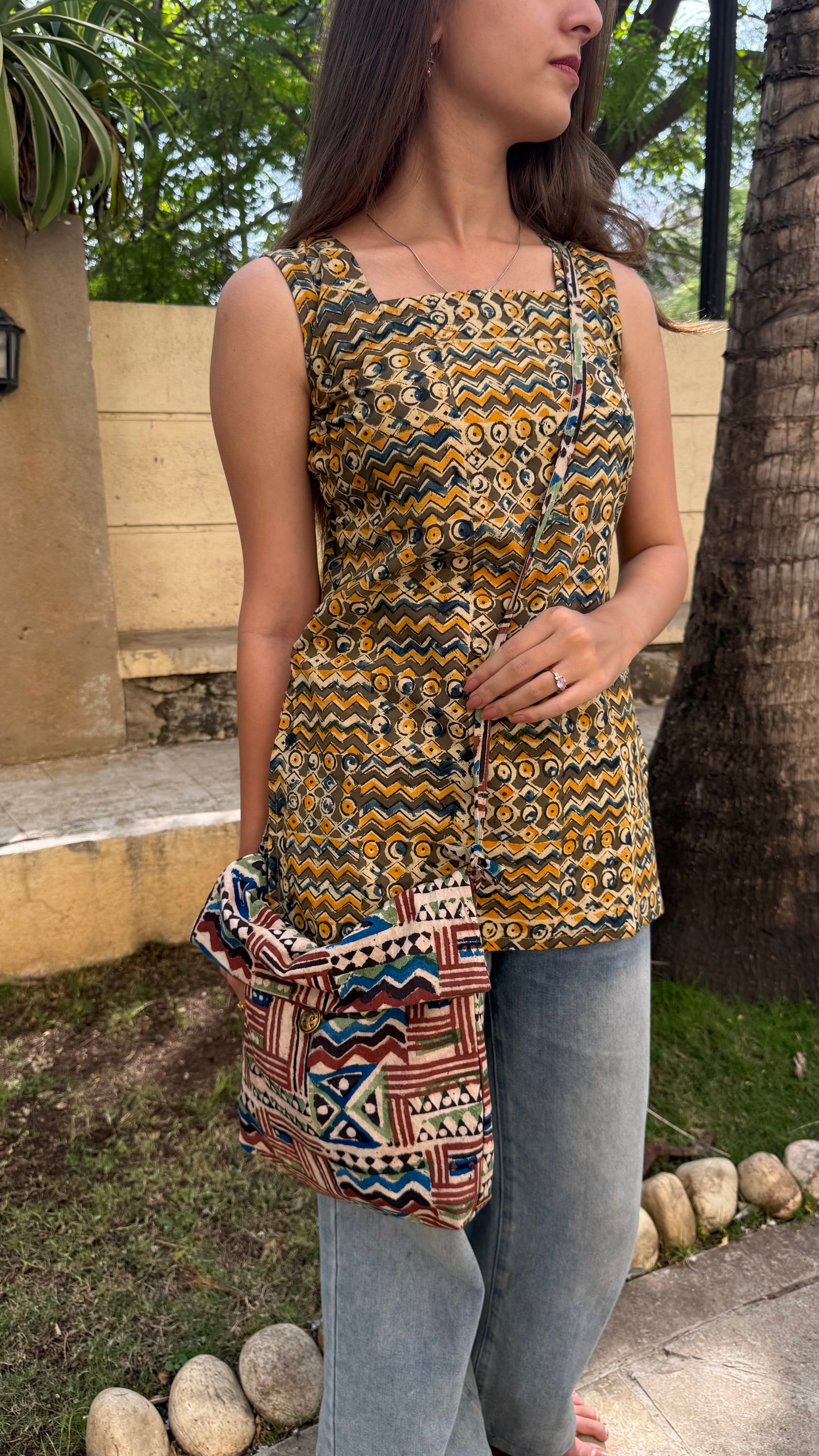 COMBO OF 3 KALAMKARI SHORT TOPS