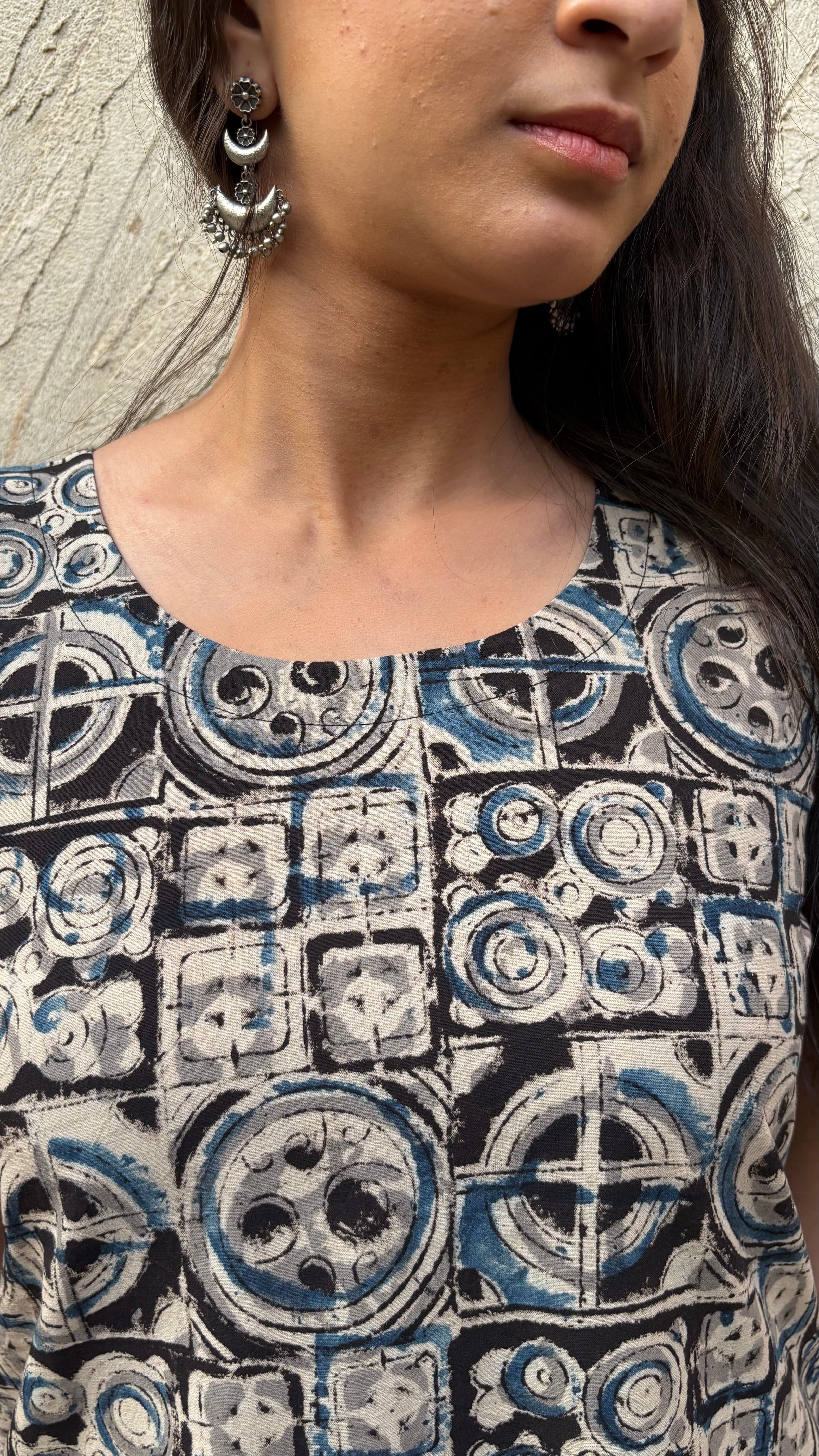 COMBO OF 3 KALAMKARI LONG KURTI (with Sling bag)