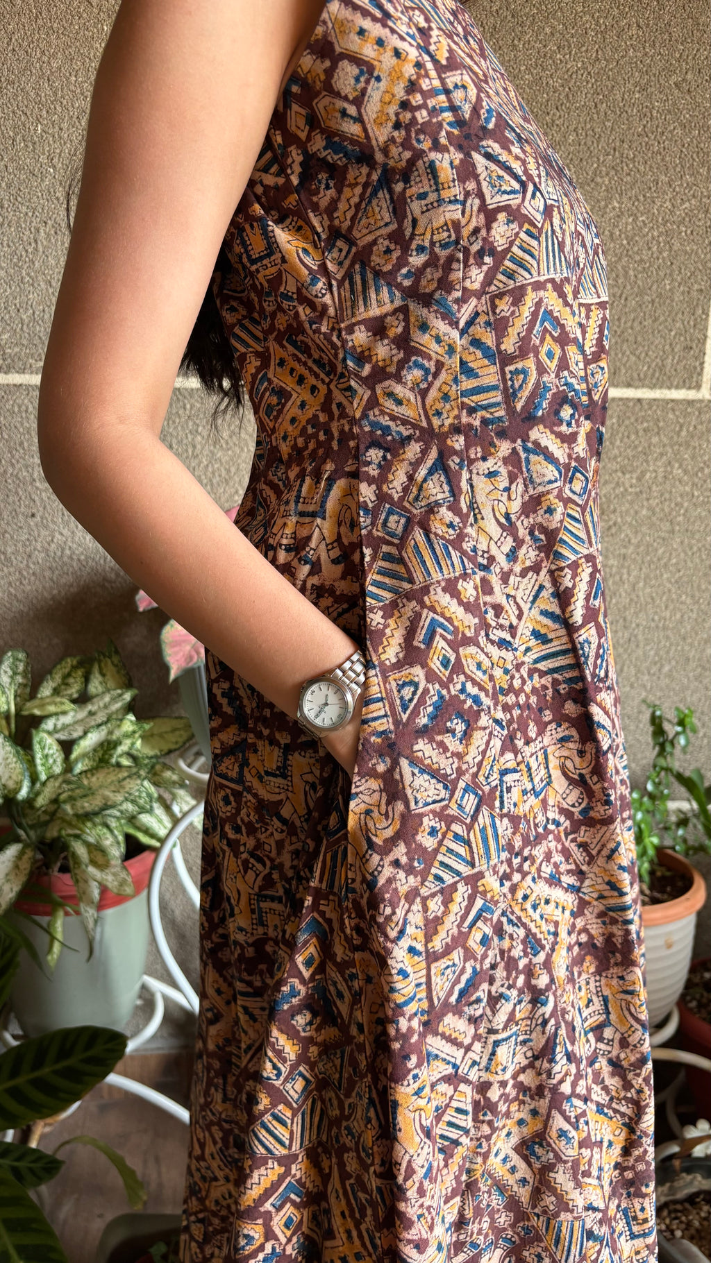 Coffee Kalamkari Anarkali ( 18 kali )