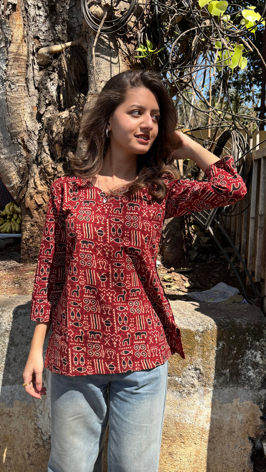 Combo of 2 Short Top 3/4 sleeves(With sling bag)