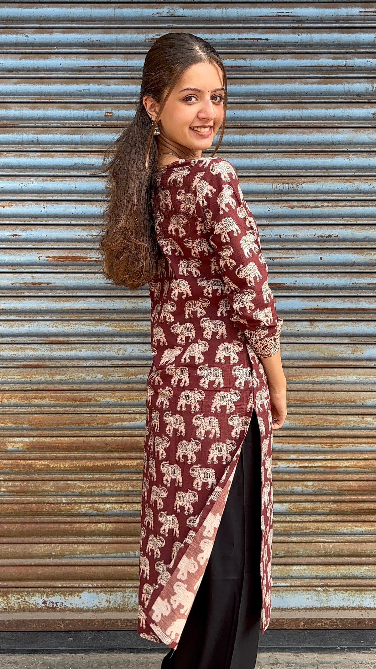Brown kalamkari Kurti