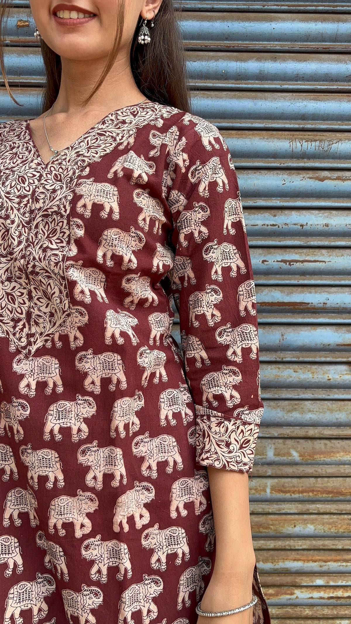 Brown kalamkari Kurti