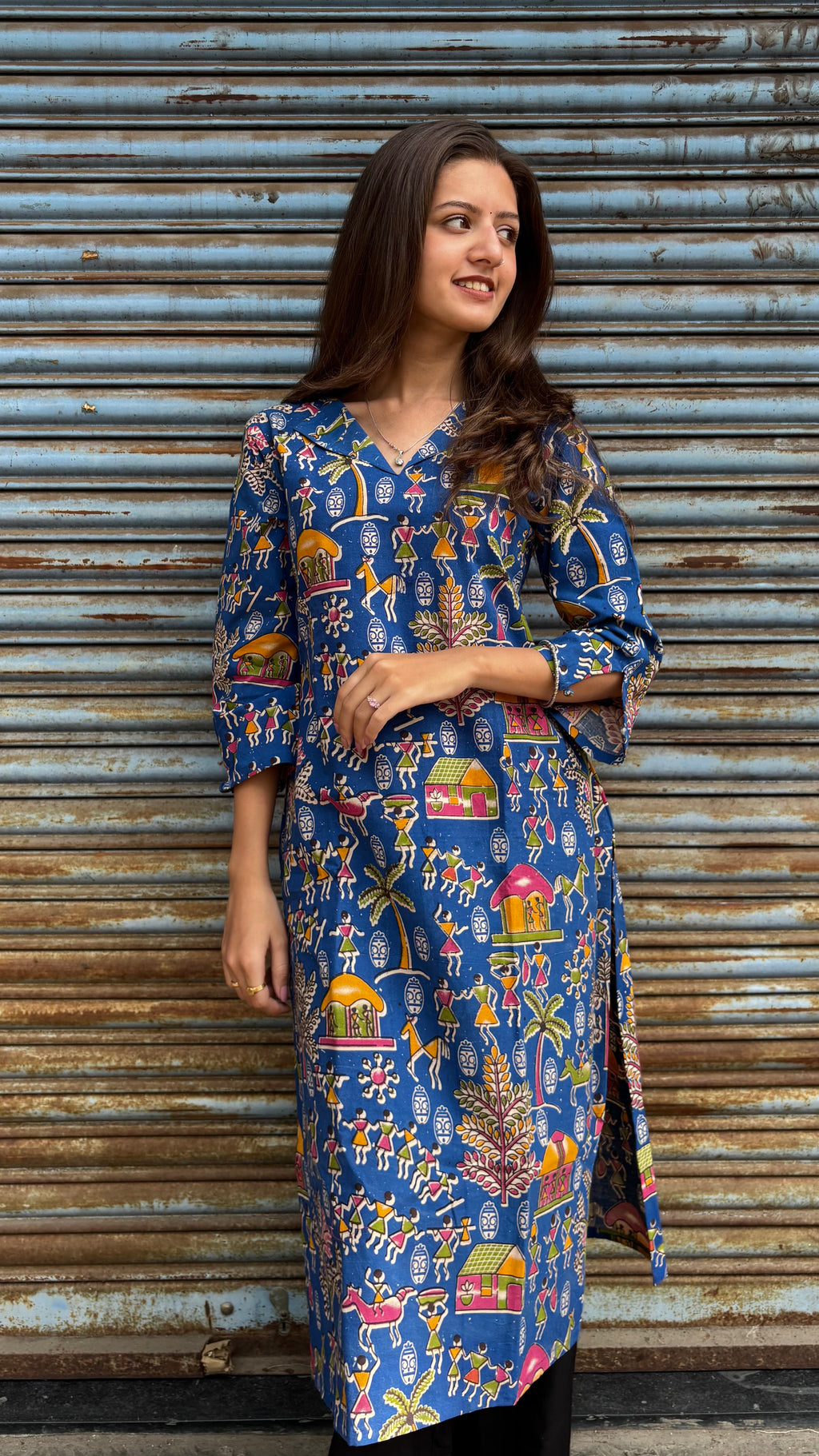 Blue Kalamkari Kurti