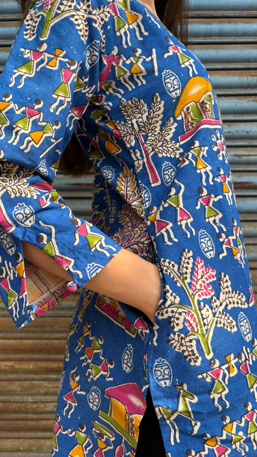 Blue Kalamkari Kurti