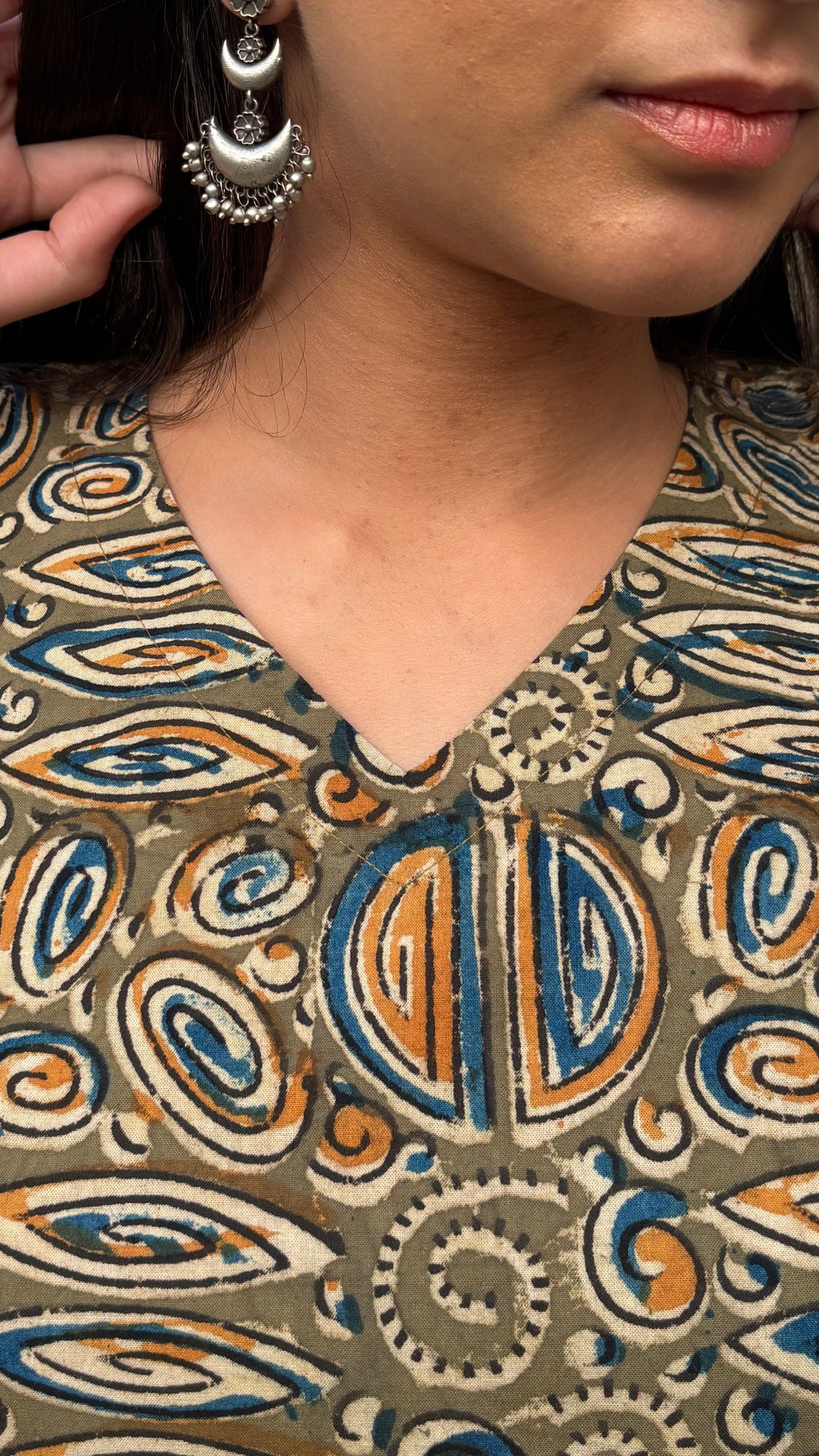 COMBO OF 3 KALAMKARI LONG KURTI (with Sling bag)