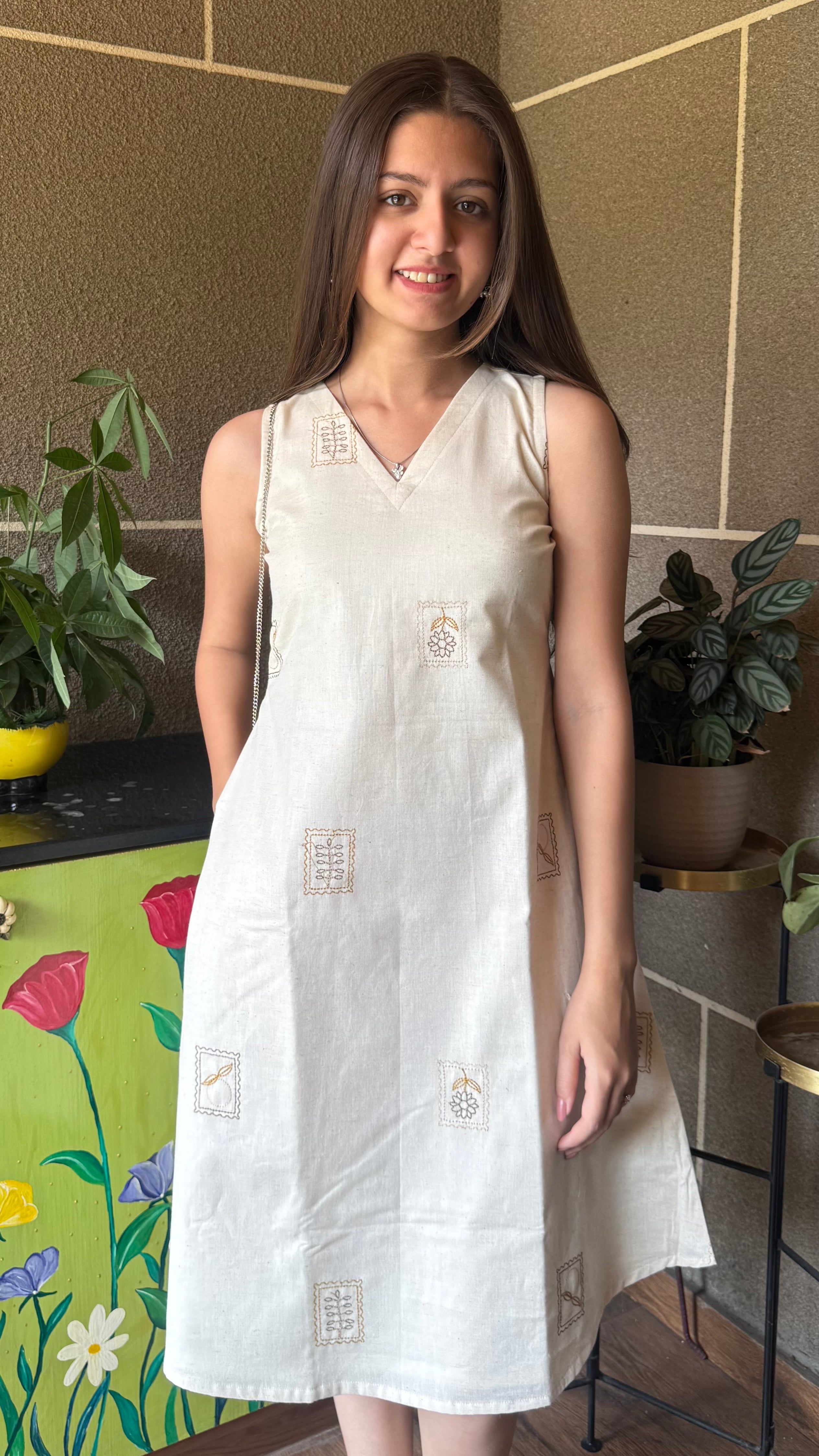 Simple Embroidered One Piece