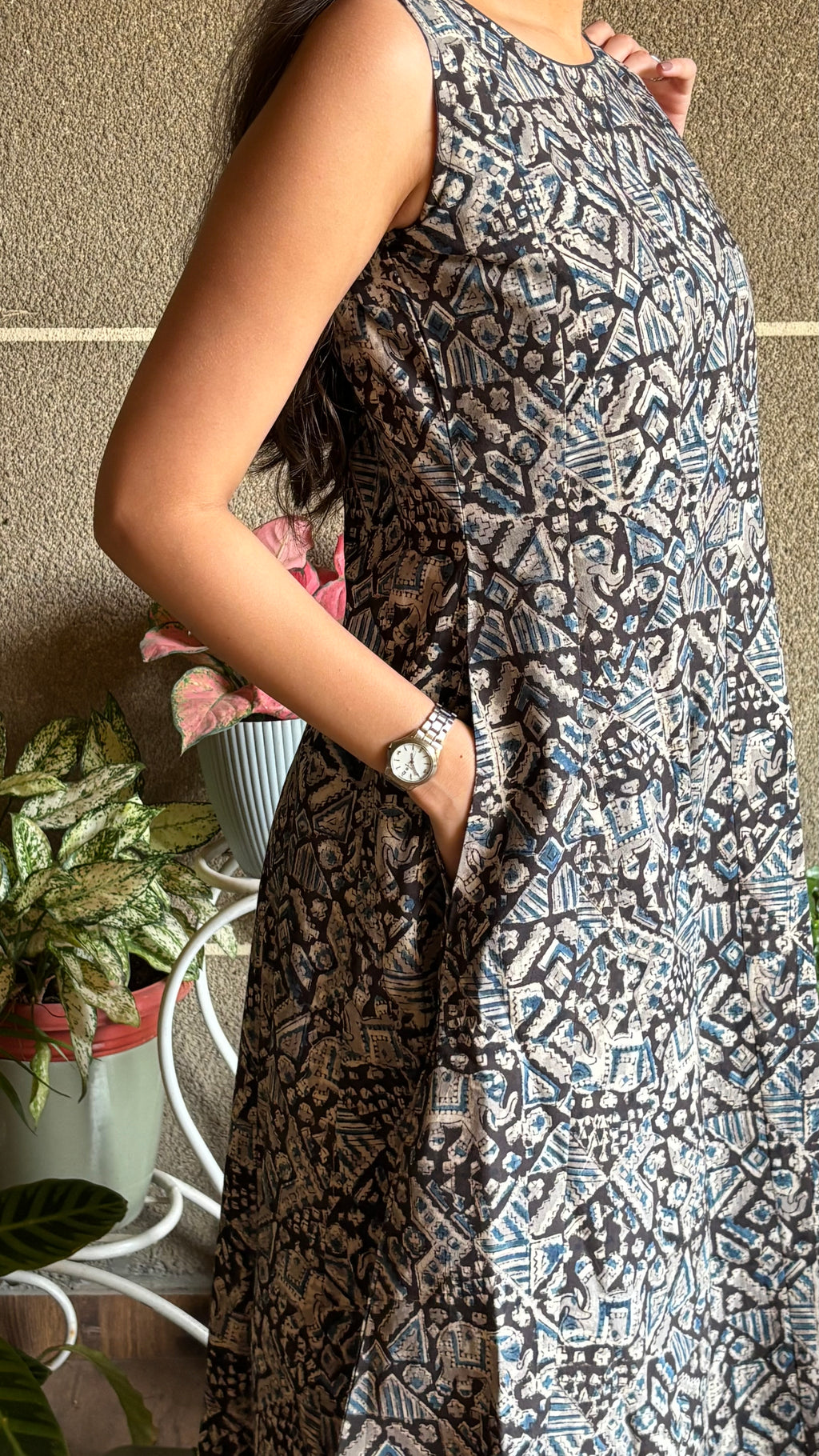 Black Kalamkari Anarkali ( 18 kali )