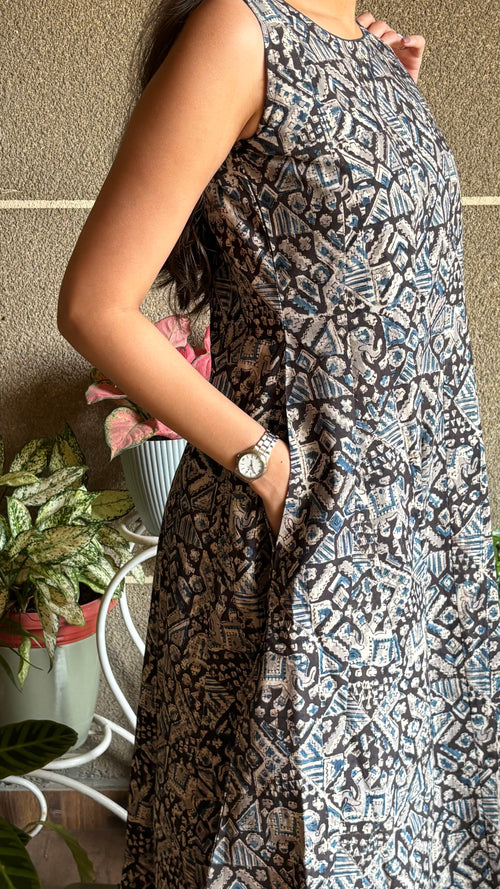 Black Kalamkari Anarkali ( 18 kali )