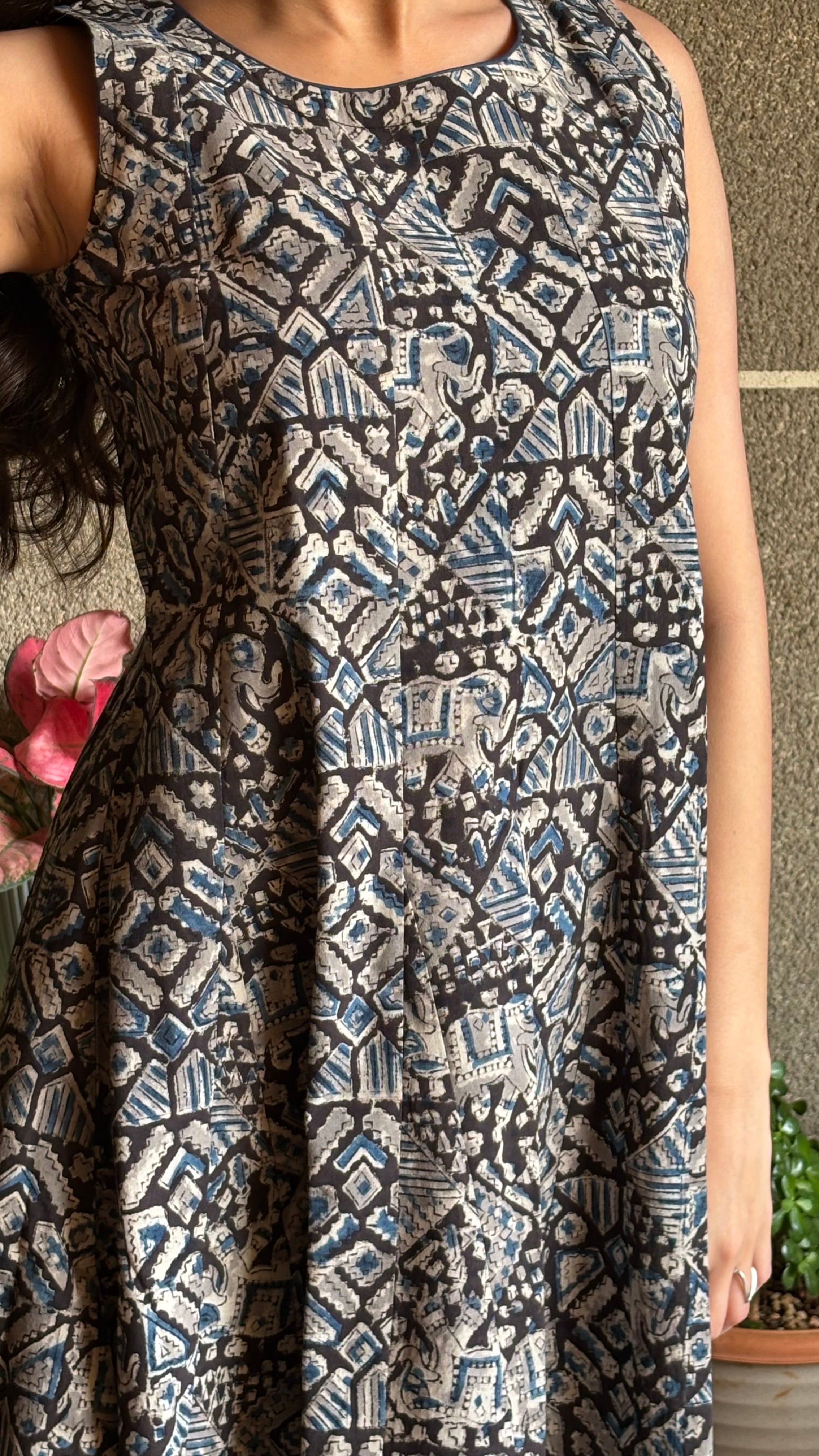 Black Kalamkari Anarkali ( 18 kali )