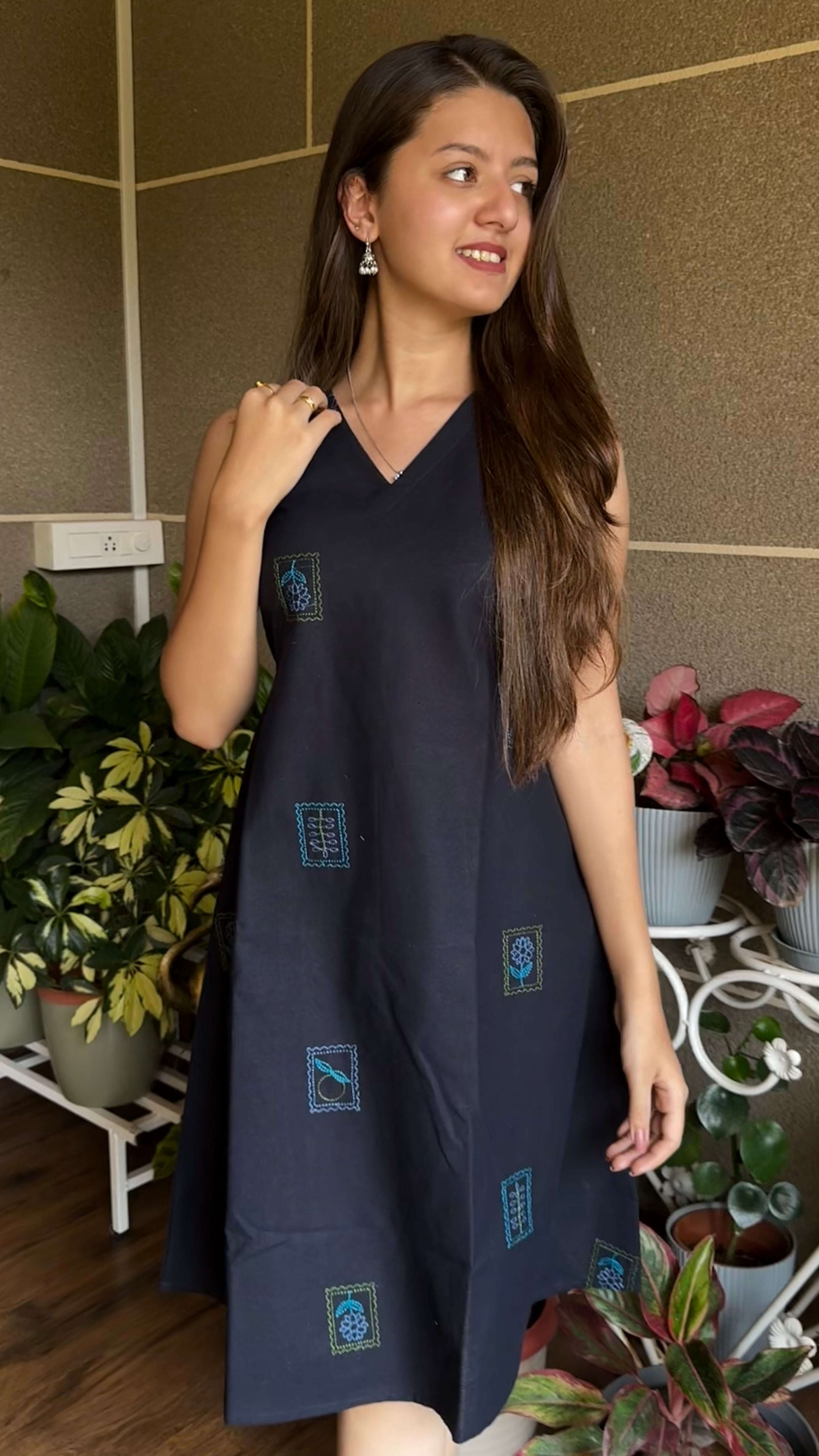 Simple Embroidered One Piece