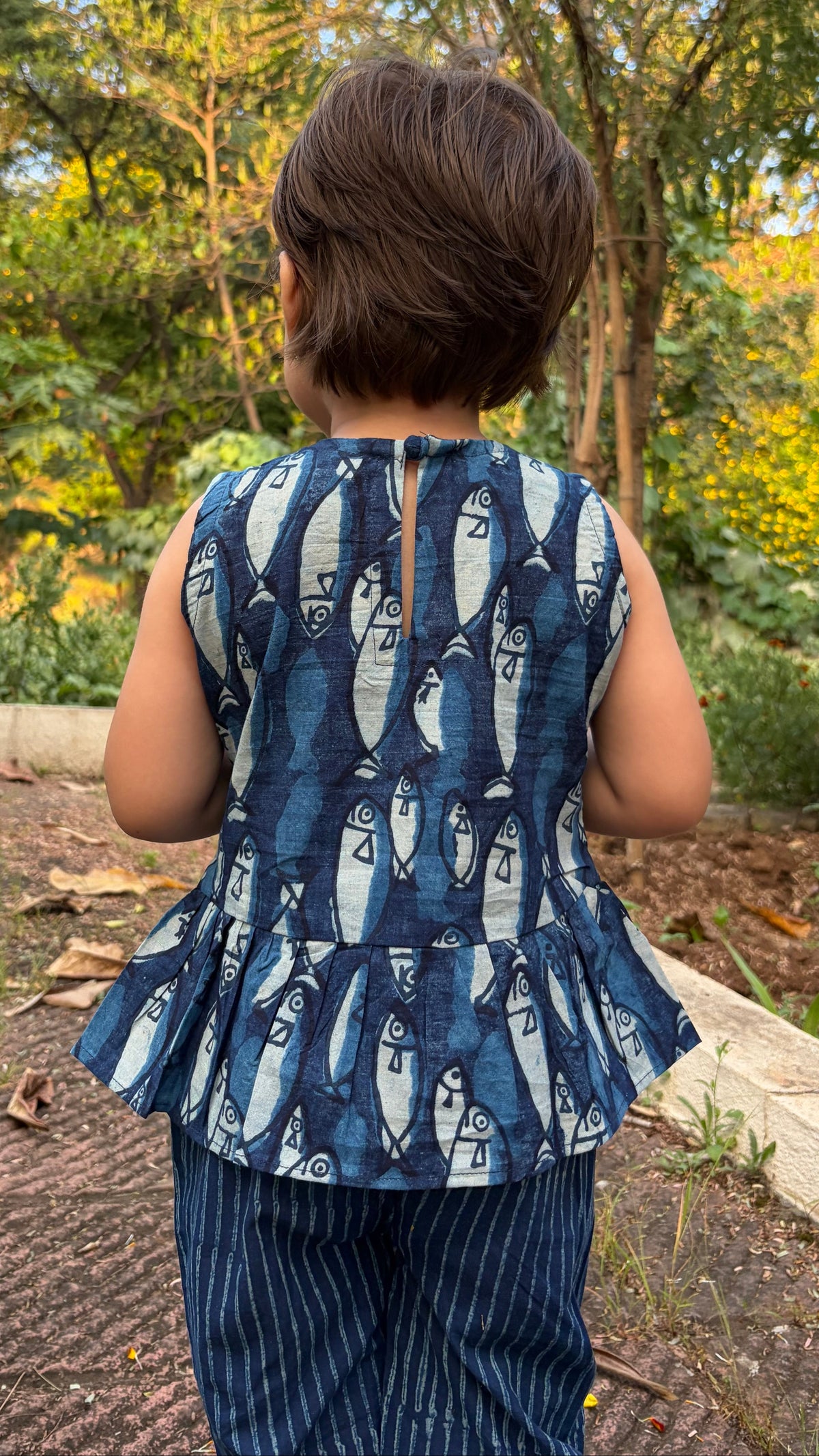 Girls Indigo top and pant set