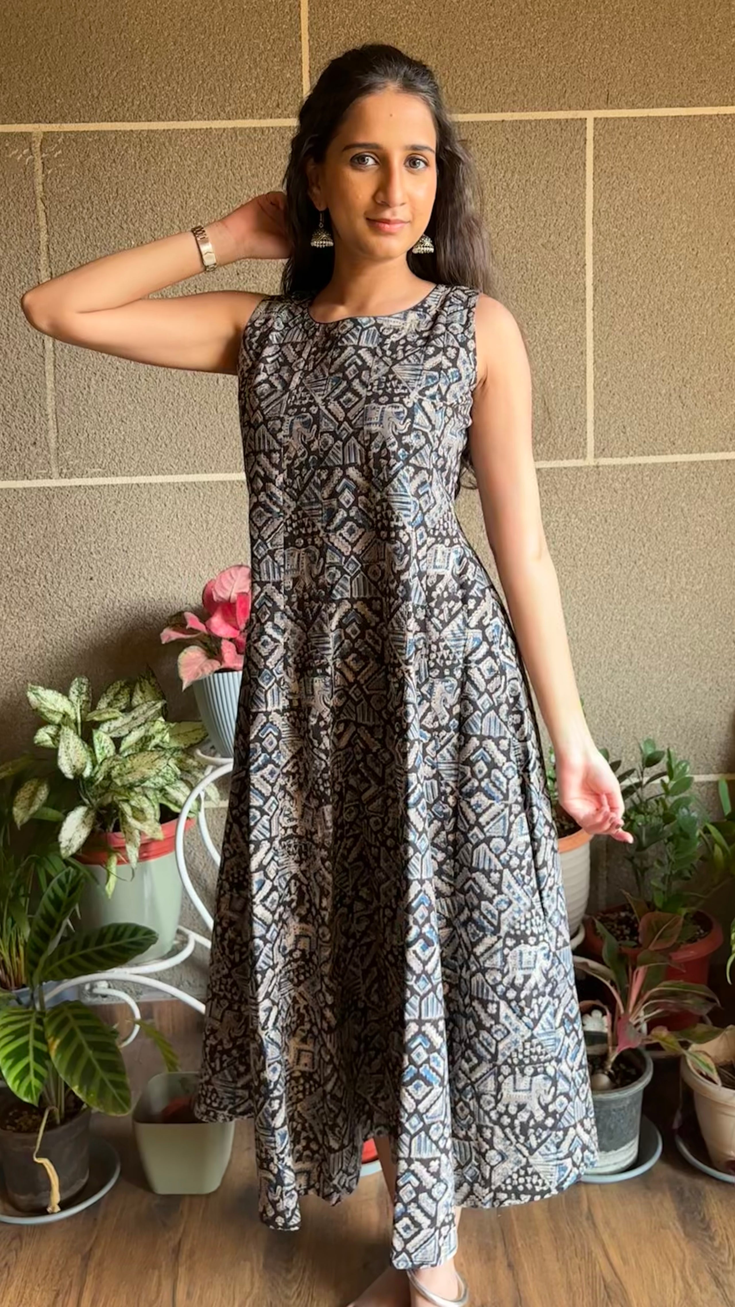 Black Kalamkari Anarkali ( 18 kali )