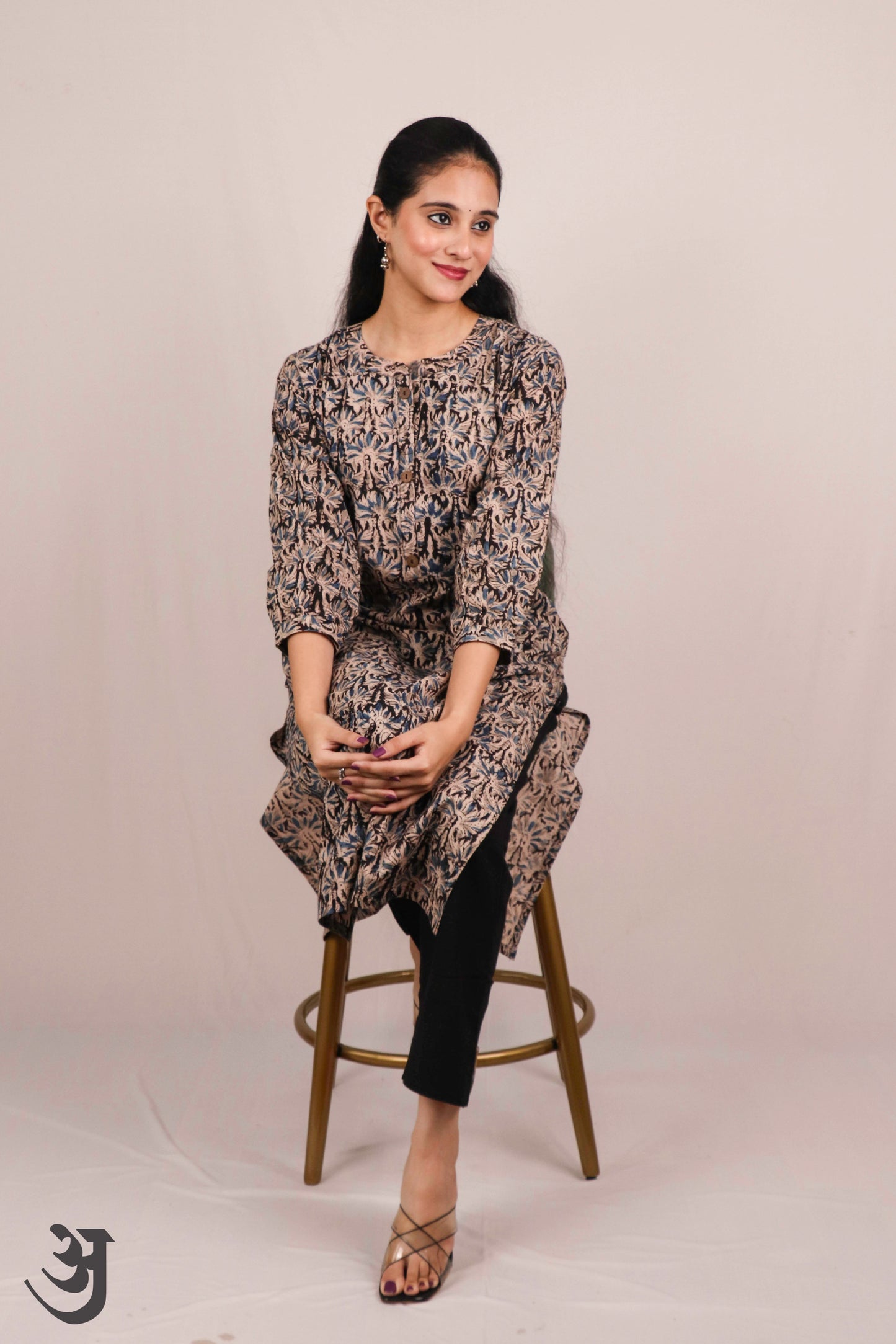 Black Kalamkari Kurti