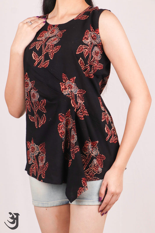 Black Ajrakh Short Top