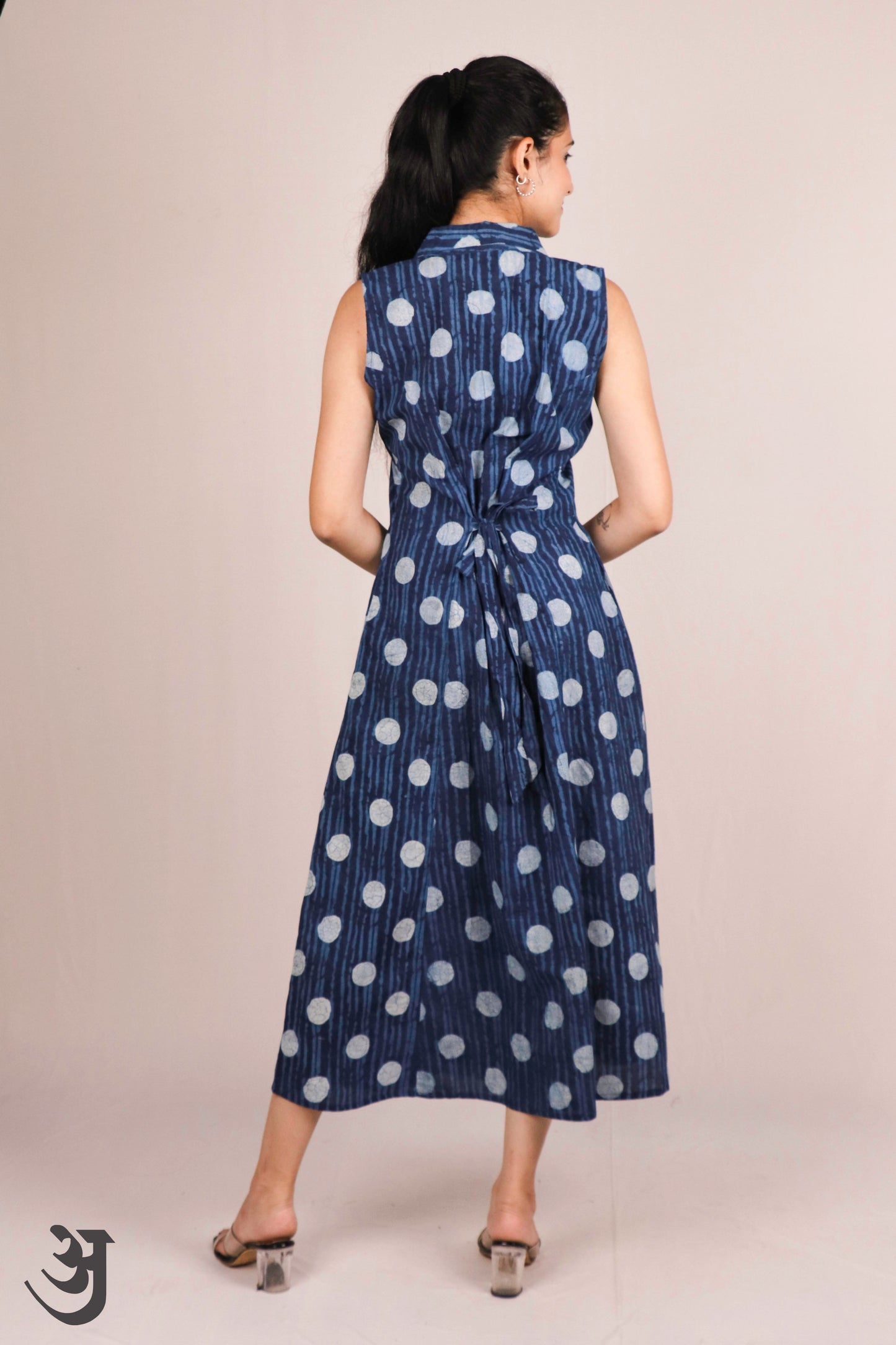 Indigo Block print Aline/ One piece