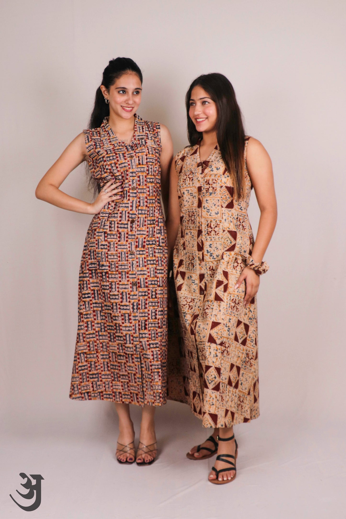 Brown Kalamkari Aline/One piece