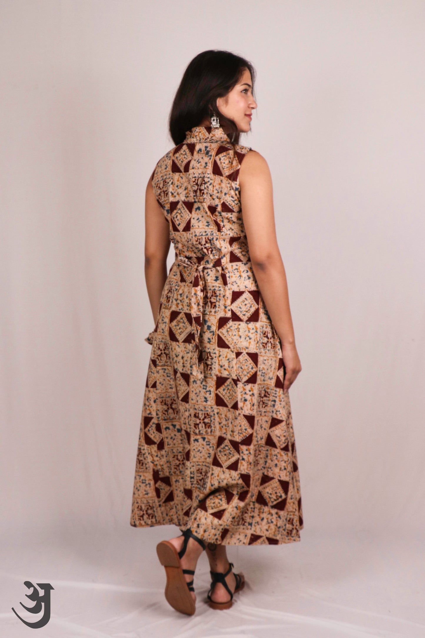 Brown Kalamkari Aline/One piece