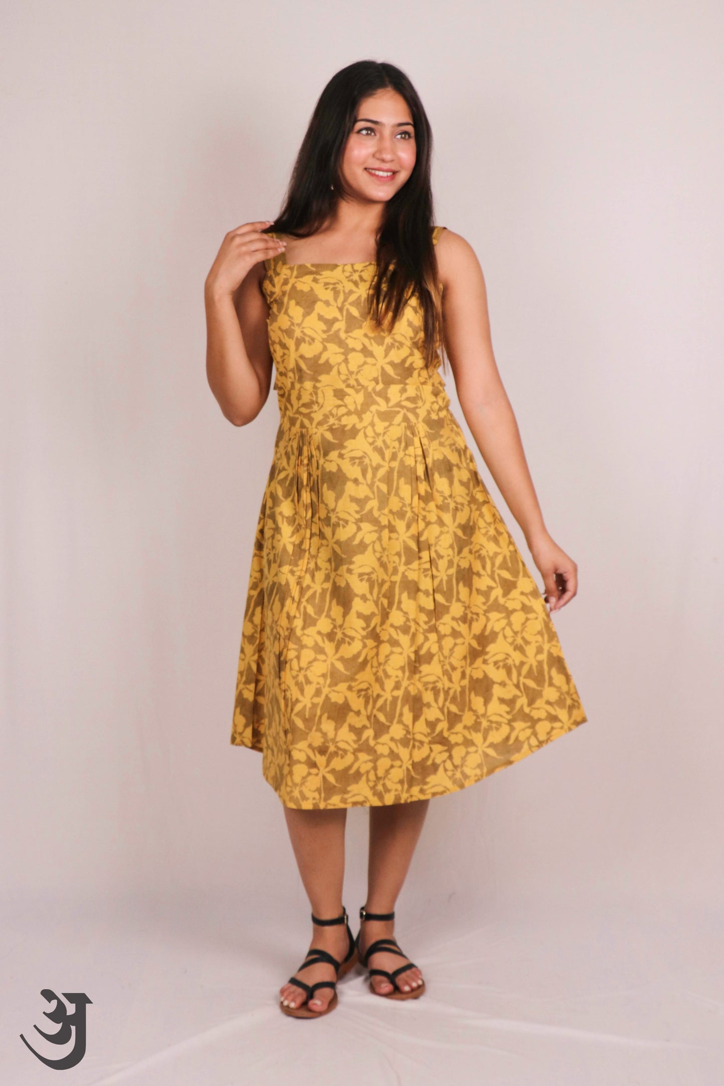 Yellow Chanderi One Piece