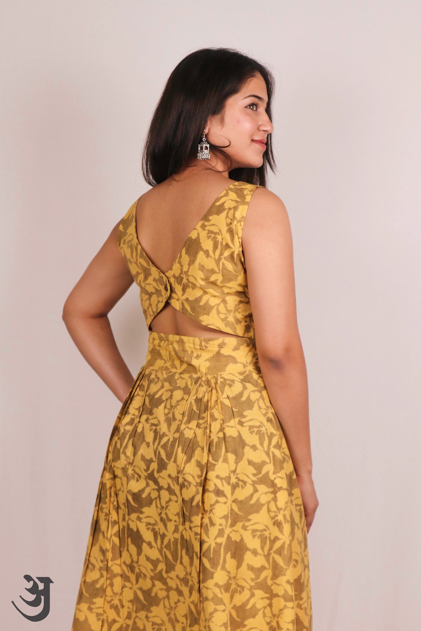 Yellow Chanderi One Piece