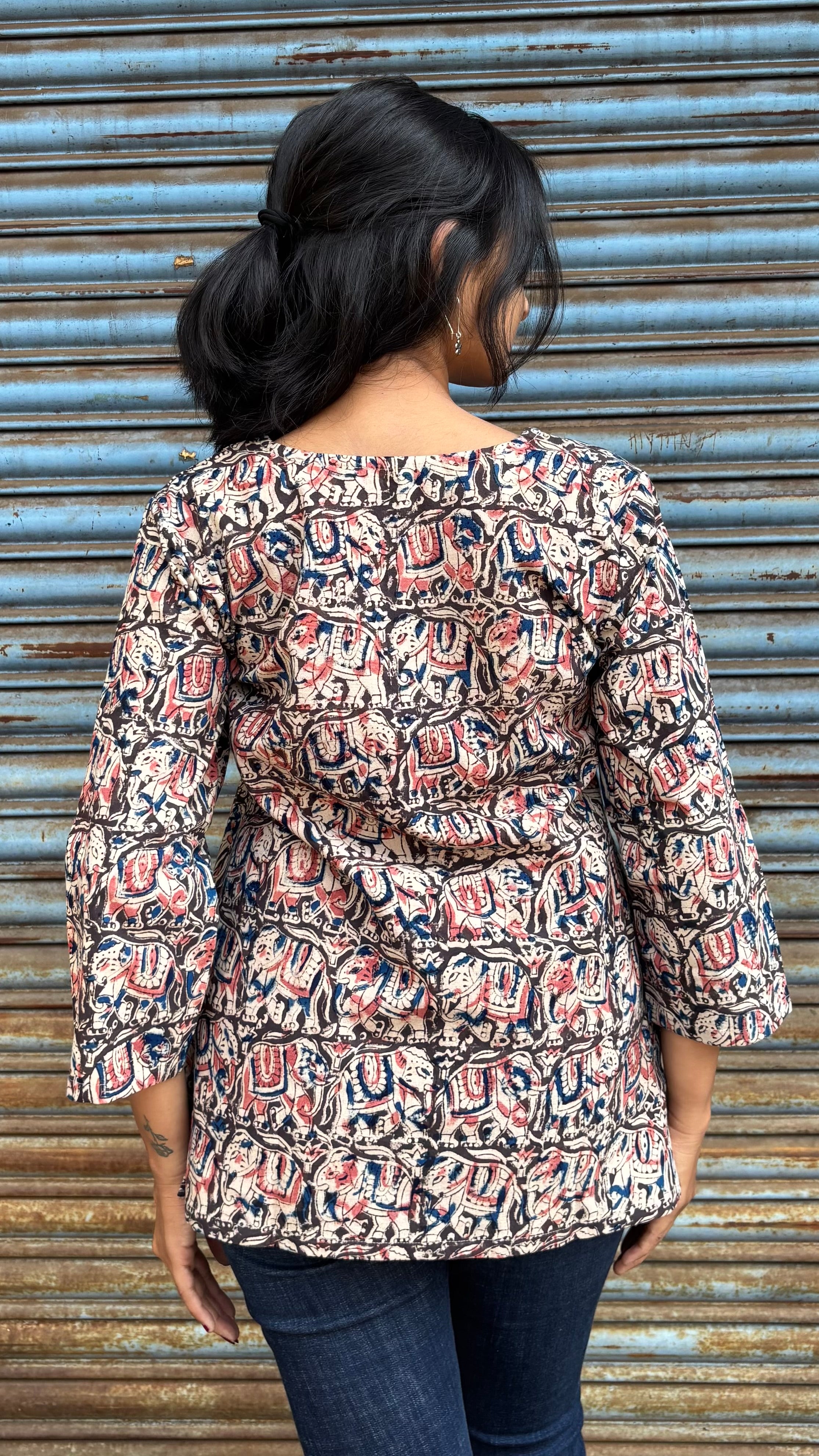 Combo of 2 kalamkari short tops (sling bag)