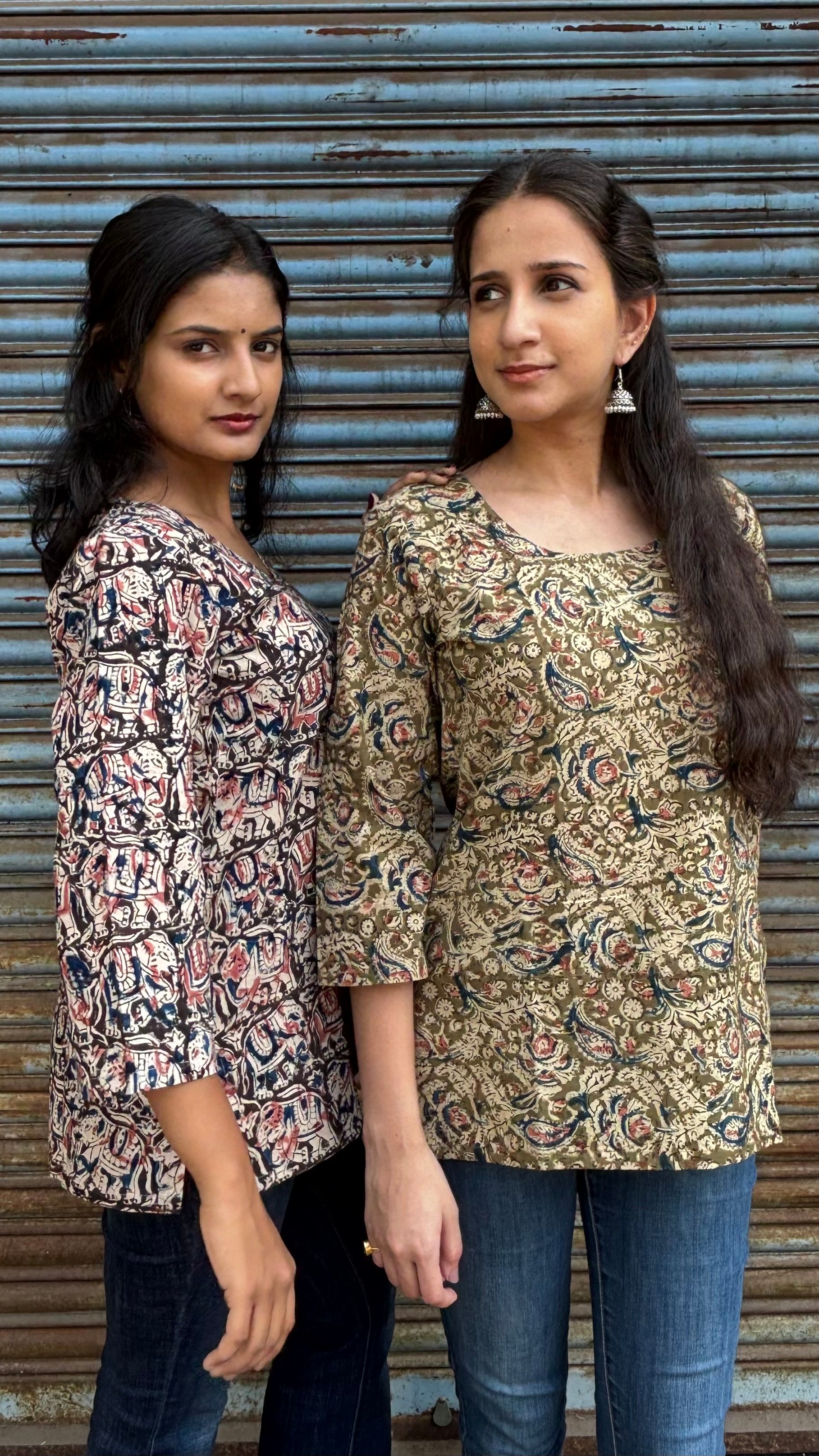 Combo of 2 kalamkari short tops (sling bag)