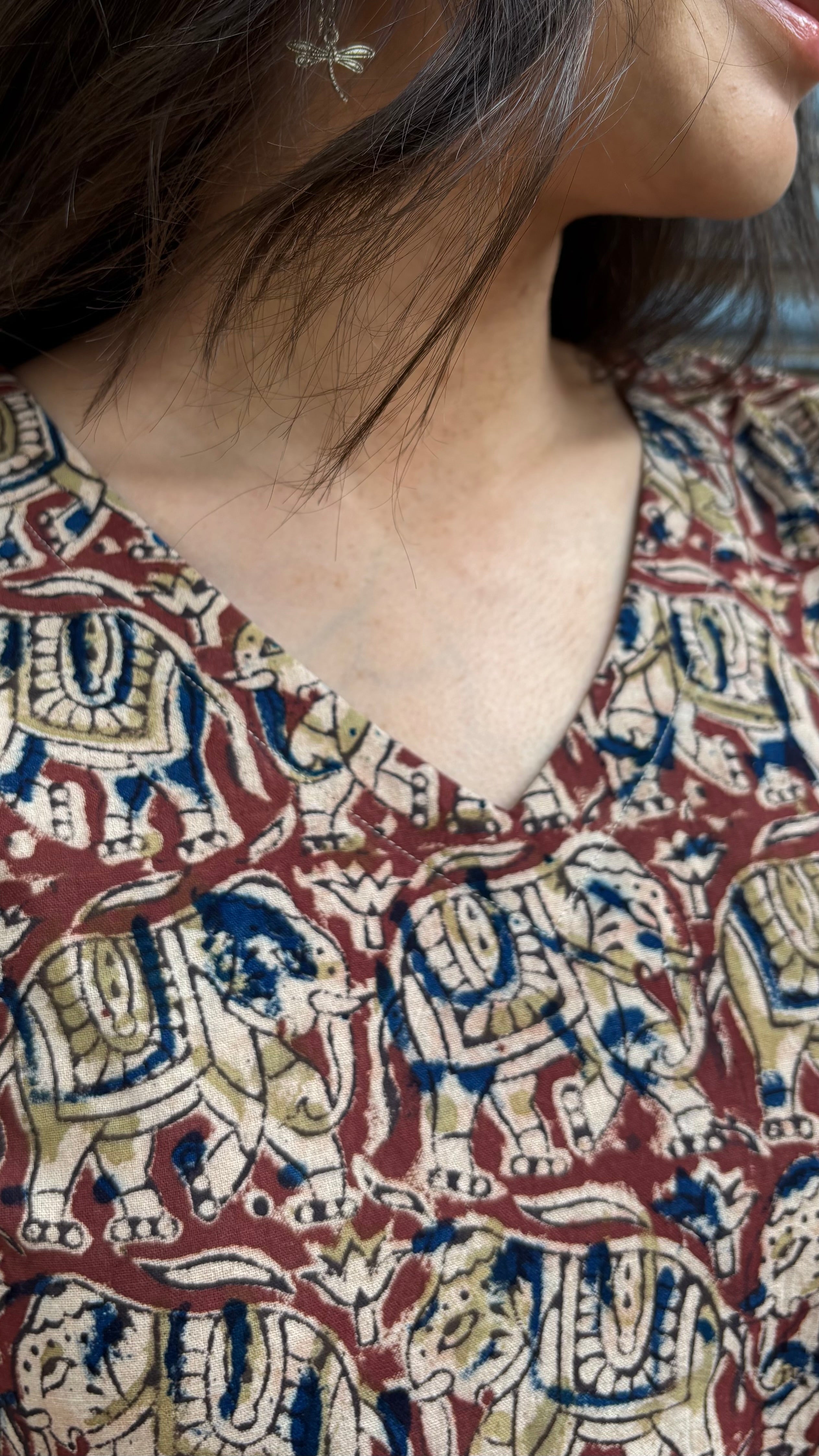 Combo of 2 kalamkari short tops (sling bag)