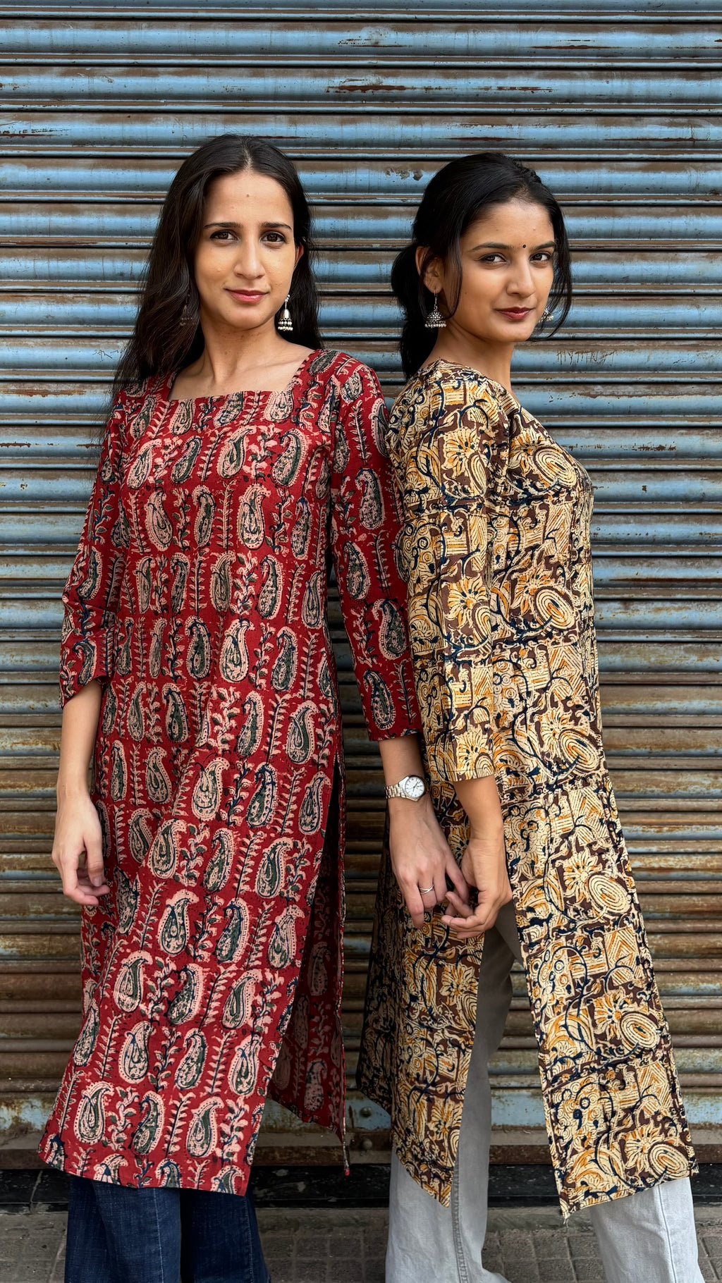 Combo of 2 Long Kurta 3/4 sleeves(With sling bag)