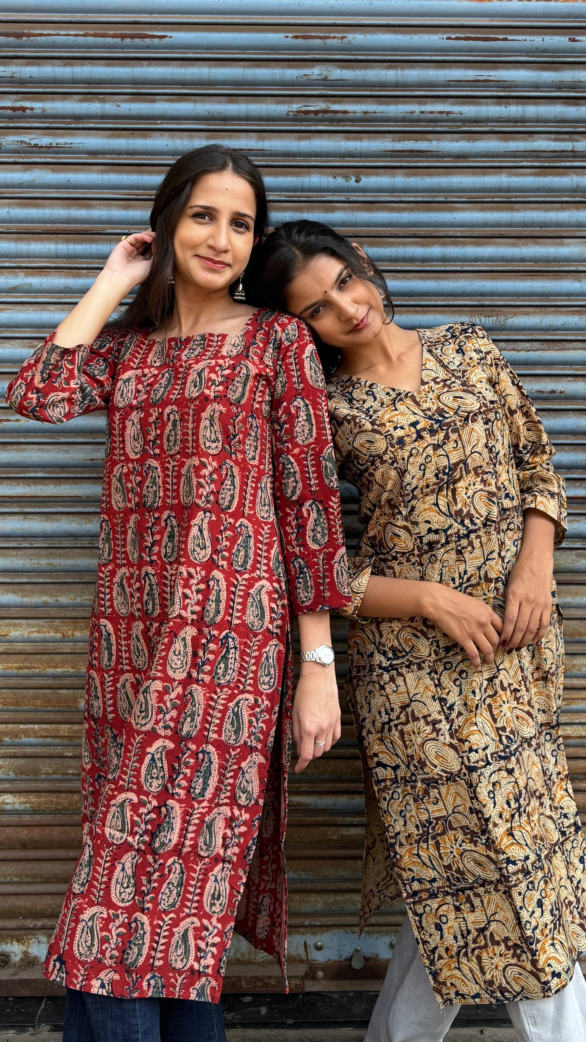 Combo of 2 Long Kurta 3/4 sleeves(With sling bag)