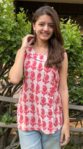 Pink Dabu Print short top