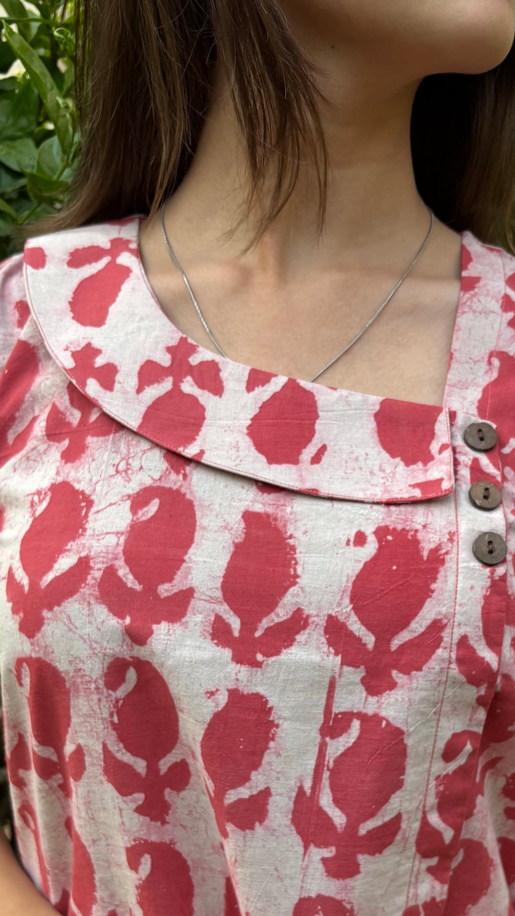Pink Dabu Print short top