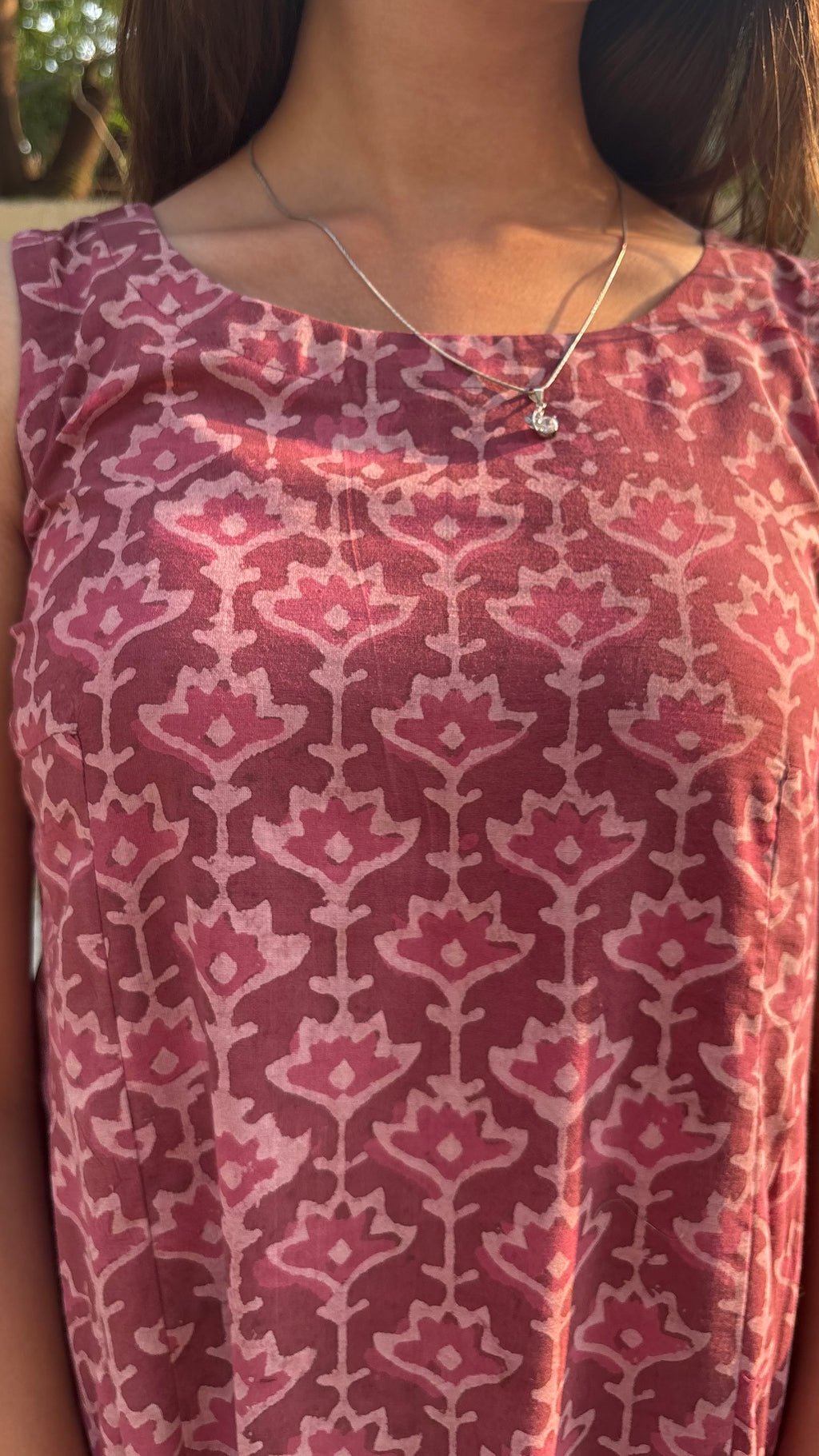 Pink Dabu Print short top