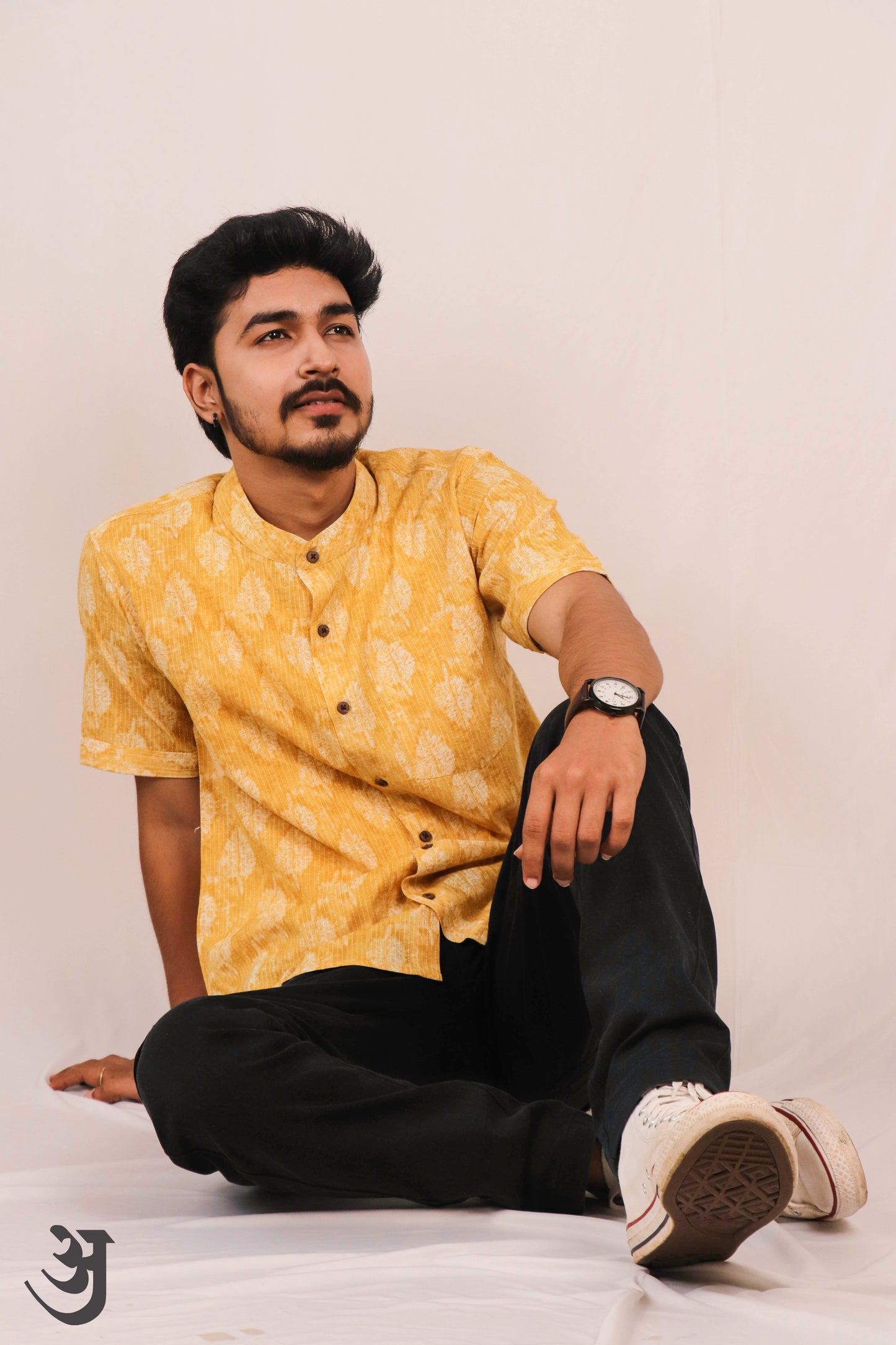 yellow Katha work shirt