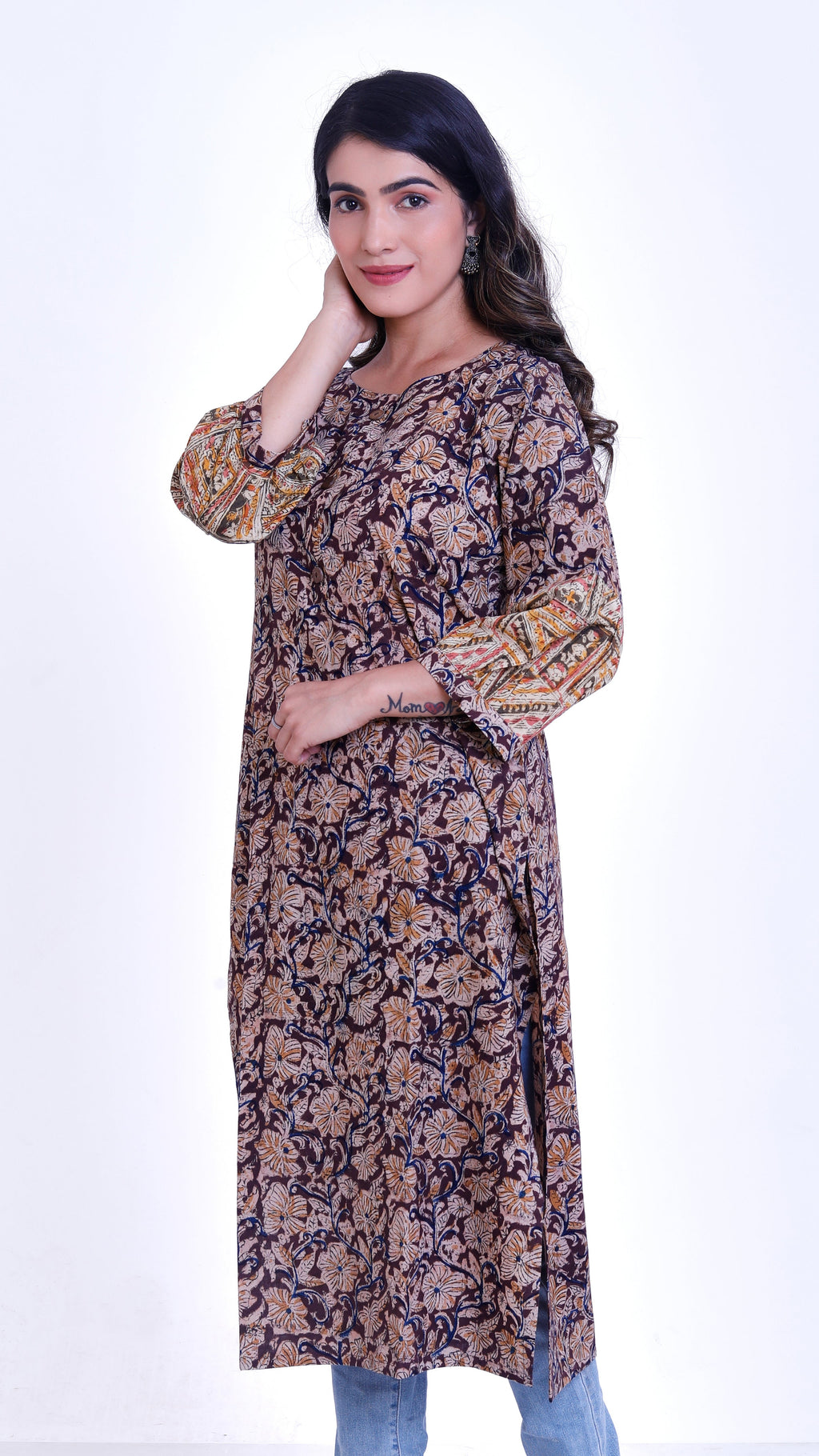 Kalamkari Kurti with 3/4 sleeves